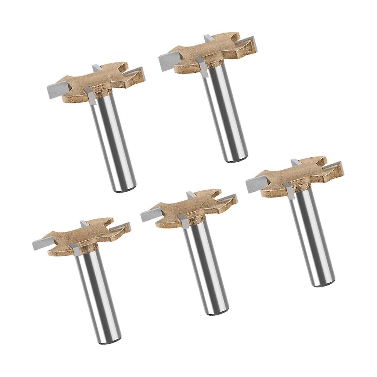 8mm 4 Flute T Slot Router Bit Set High Speed Wood Cutter With Large Diameter For Smooth Carving & Grooving Multicolor