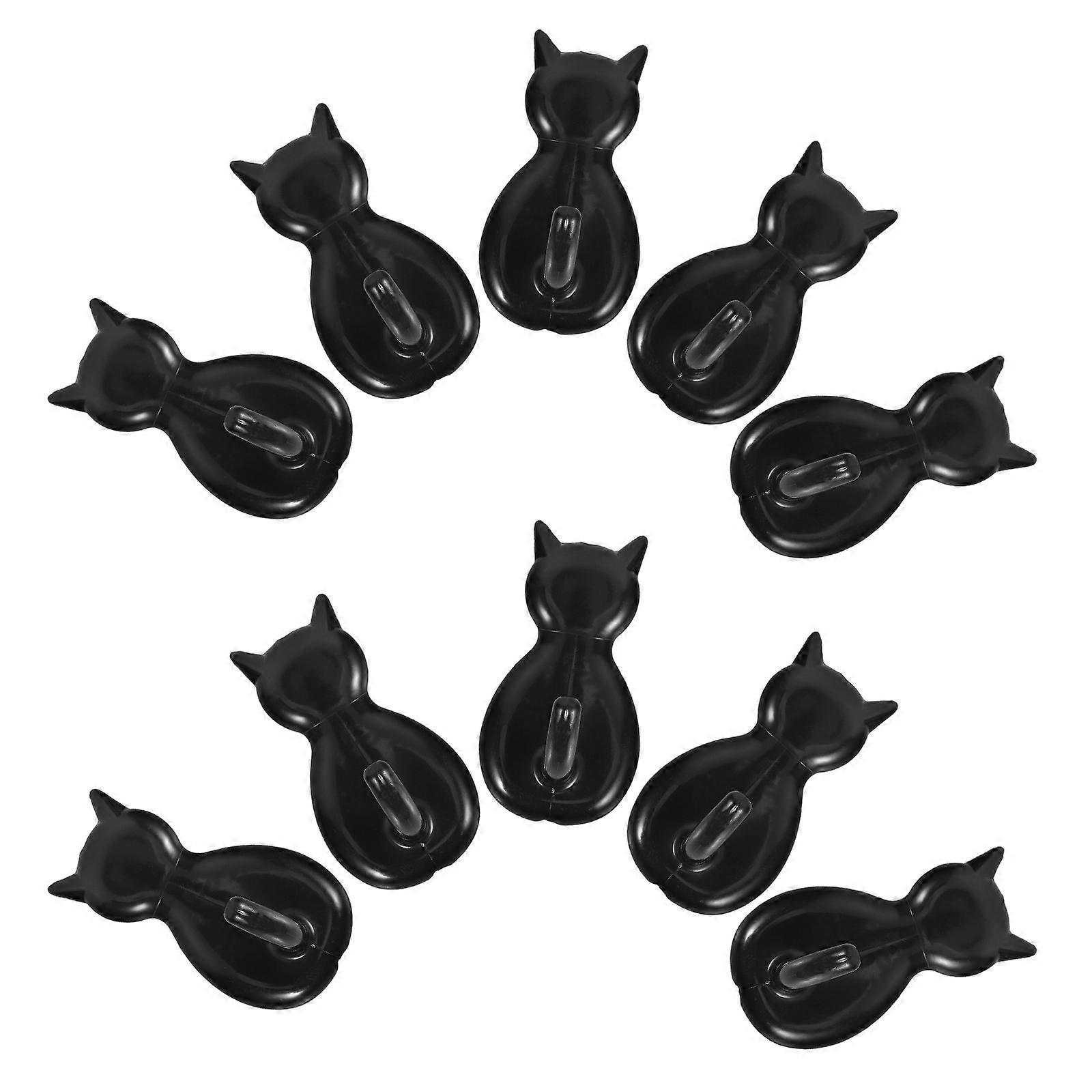 Hooks Plastic Clip on J Hooks for Kitchen Bedroom 10Pcs Black