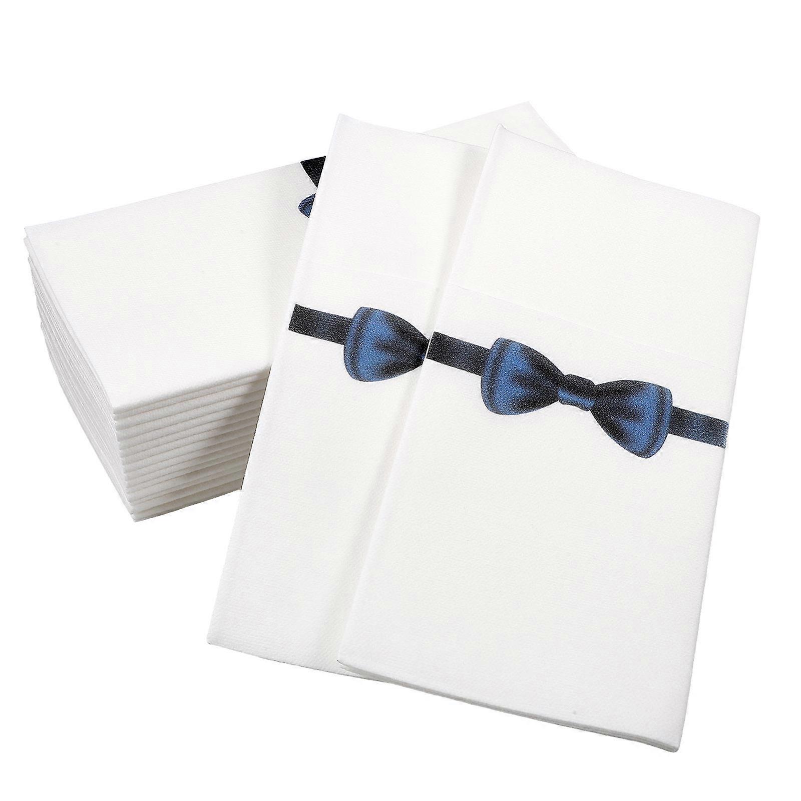 Pocket Napkins Bow Printing Disposable Wrapping Paper for 50Pcs Use