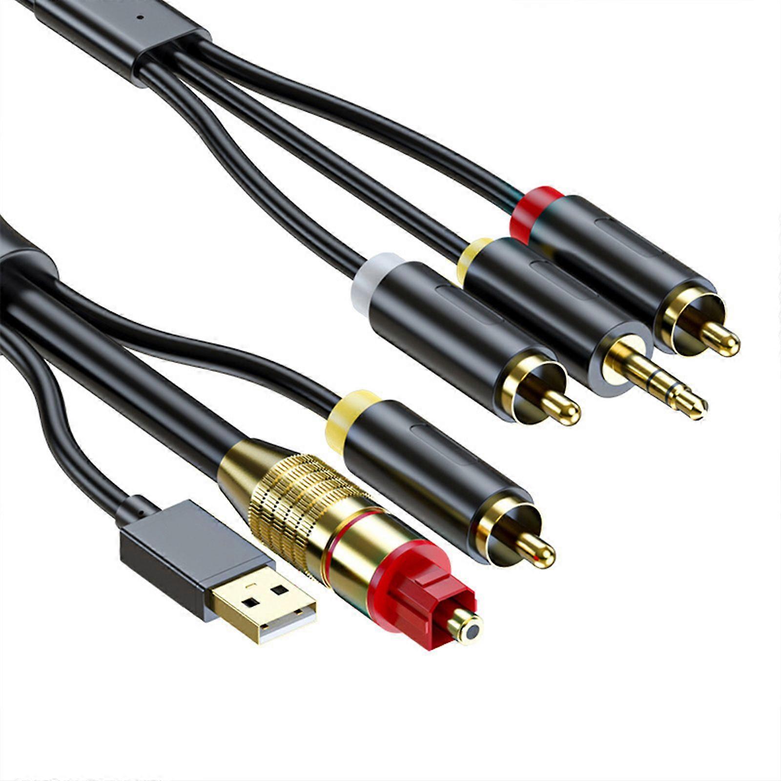 Digital Optical Coaxial to Analogs 3.5mm Converters Adapter Cable for TV to Sound System Stable Connecting Multicolor