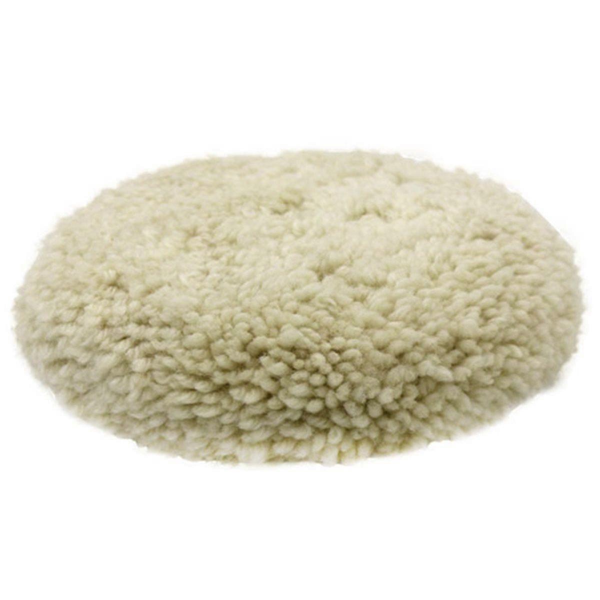 7 Inch Wool Polishing Pad for Auto and Marine Detailing, Double Sided, Hook & Loop Attachment 1PCS