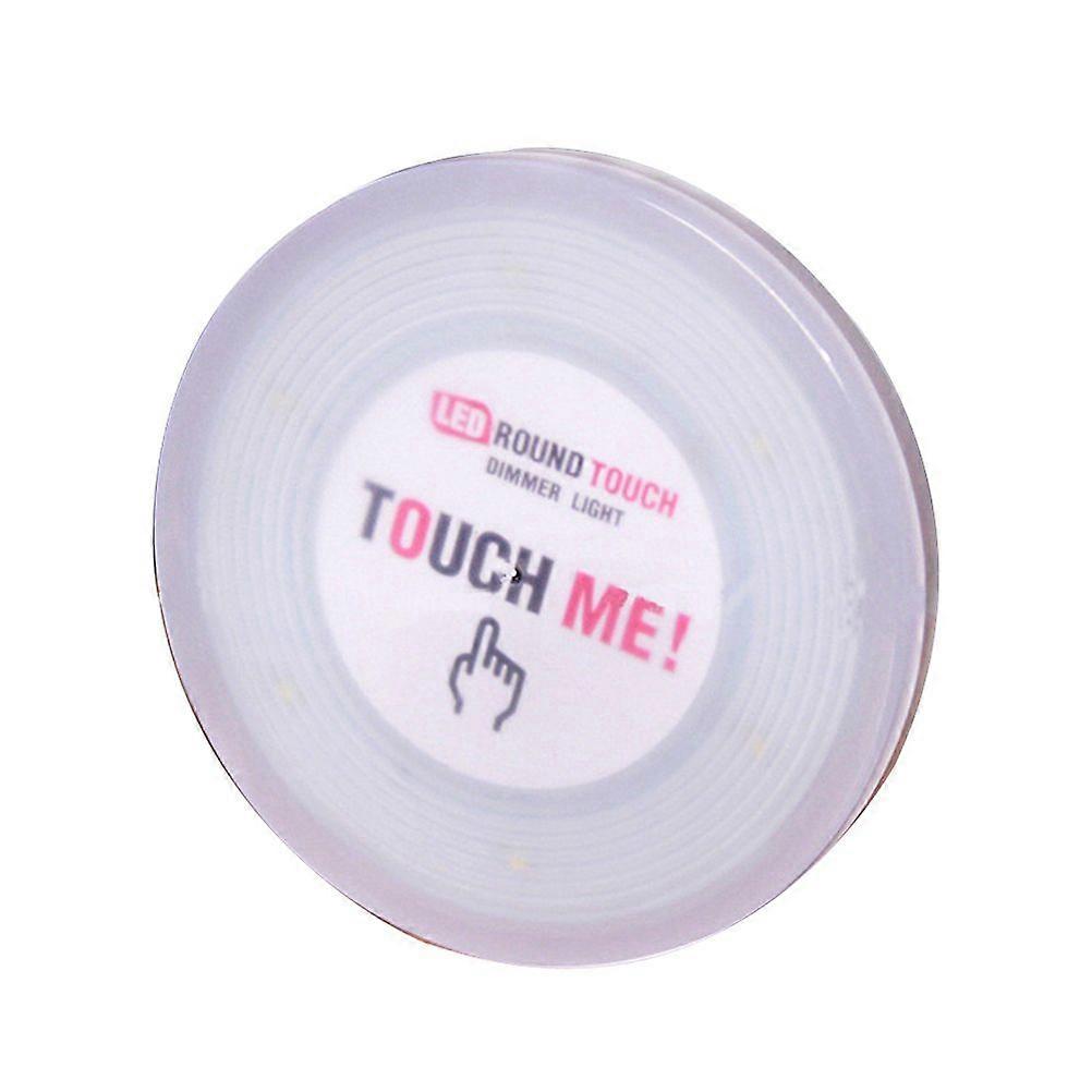 6-LED Round Dimmable Touch Sensor Light for Closets Cabinet Basement Kitchen without Battery (Pure White)