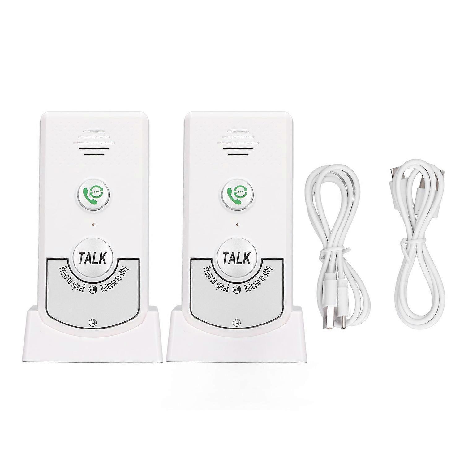 Wireless Voice Intercom Home Smart 2 Way Talk Doorbell for Elderly Caregivers and Disabled People Wh