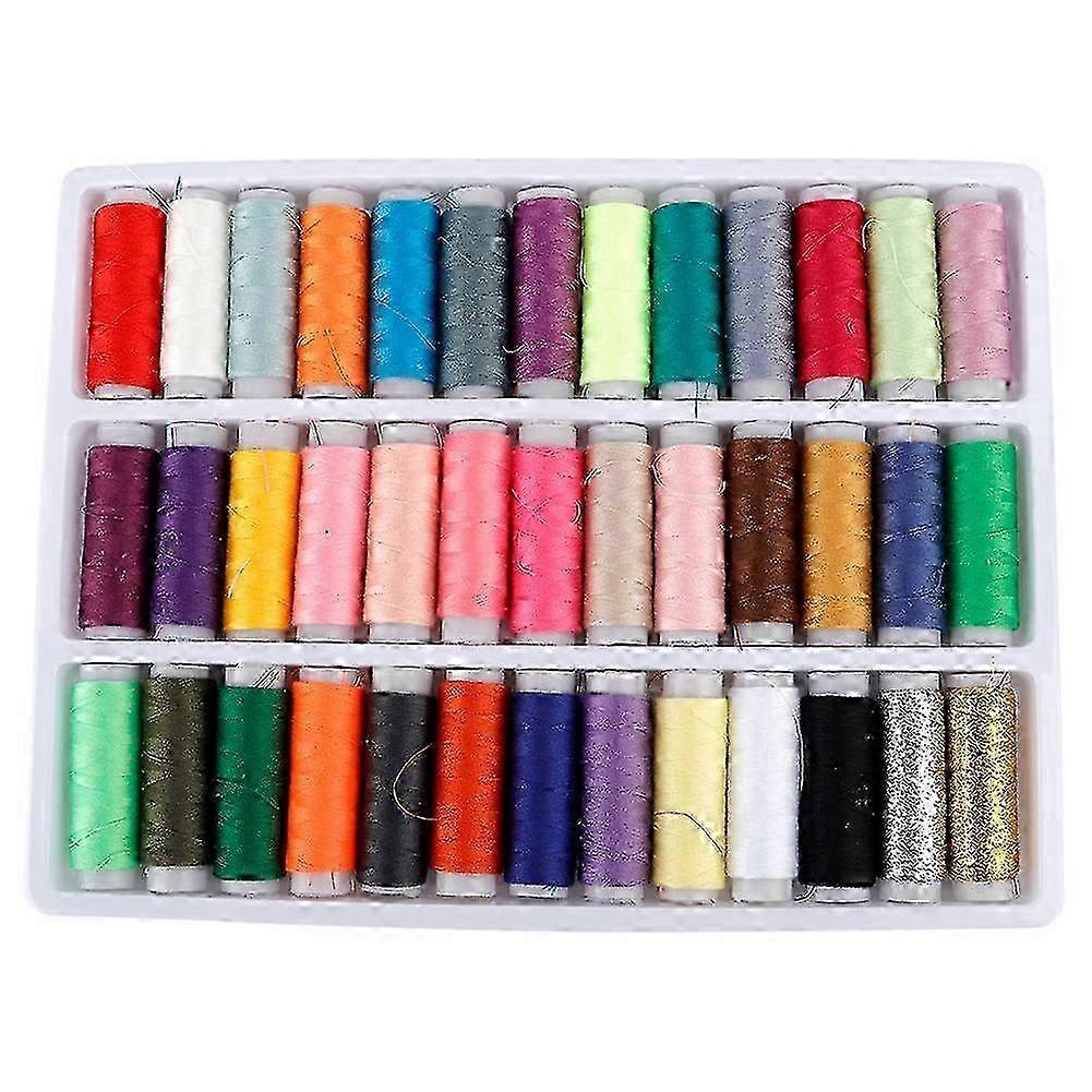 39PCS Different Color Polyester Sewing Stitching Thread Machine Reels Spool Cord String