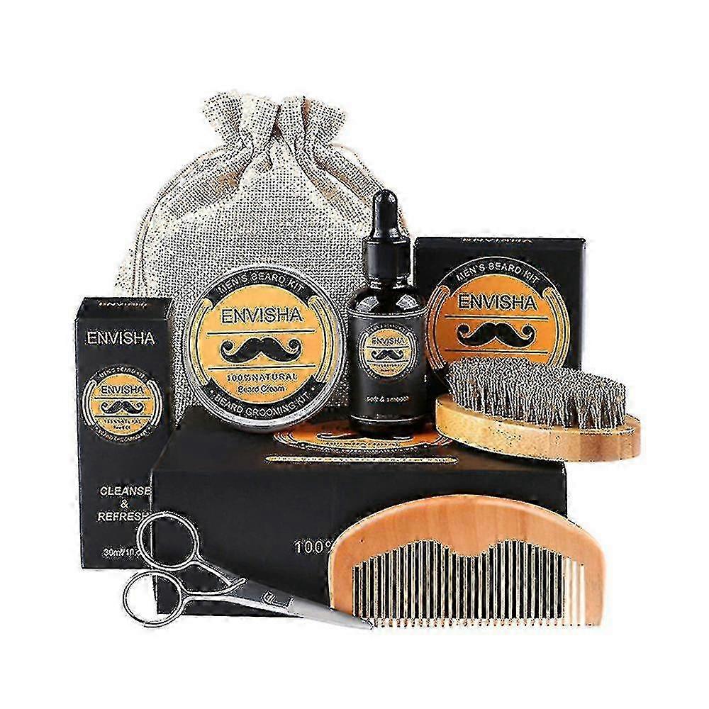5pcs/set Beard Growth Oil For Men Beard Growth Moisturizing Beard Oil With Beard Comb Beard Roller Beard Balm Beard Growth Kit