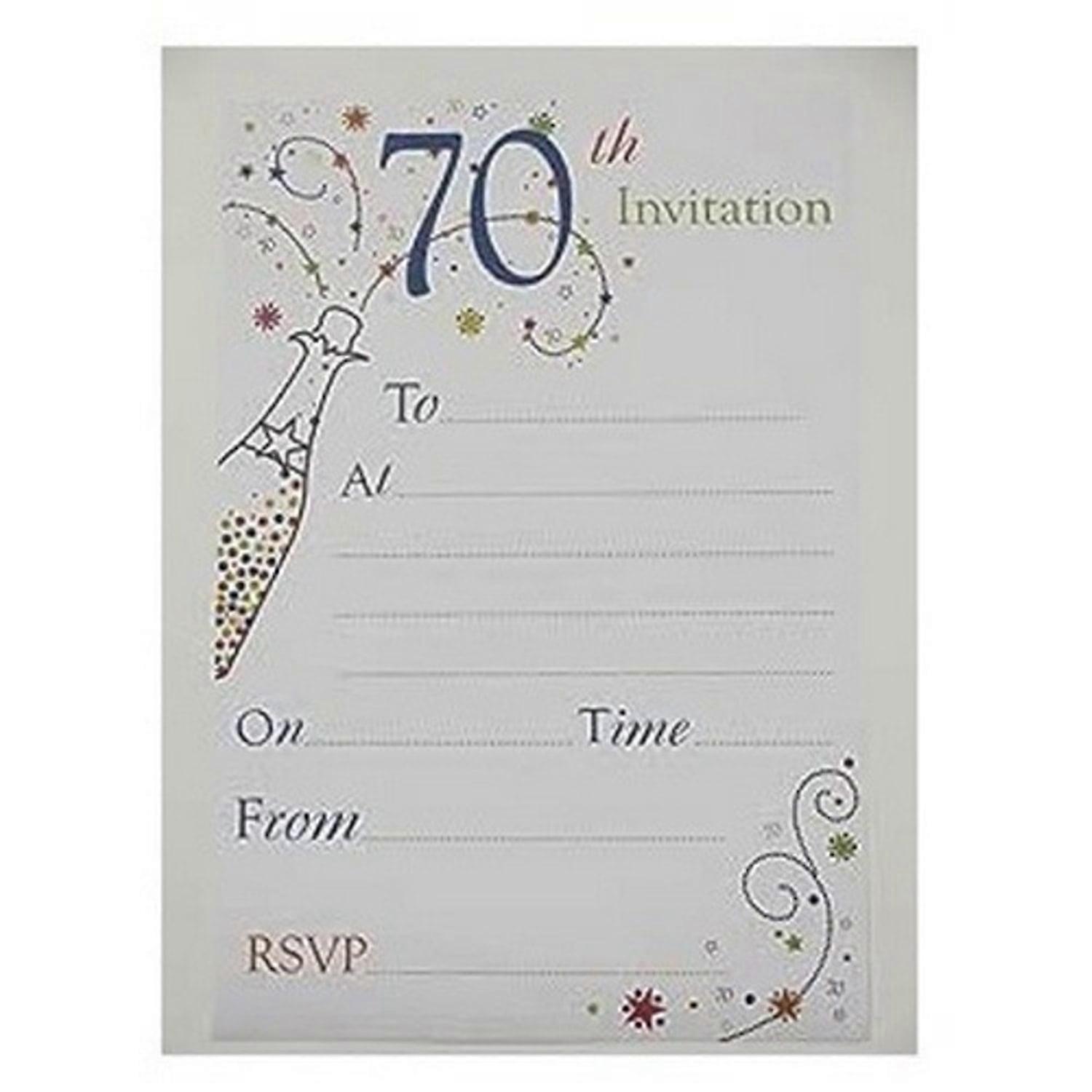 Printed 70th Invitations (Pack of 20)