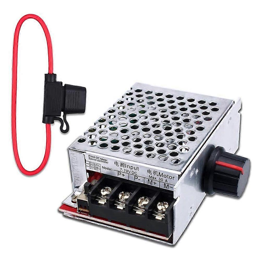 7-70V 30A PWM DC Motor Speed Controller Switch Control 12V 24V 36V 48V with 30 Amp Fuse