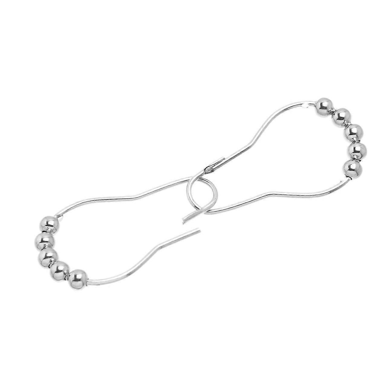 12pcs Metal Shower Curtain Hooks with Roller Ball, Cucurbit Shape for Bathroom Rods