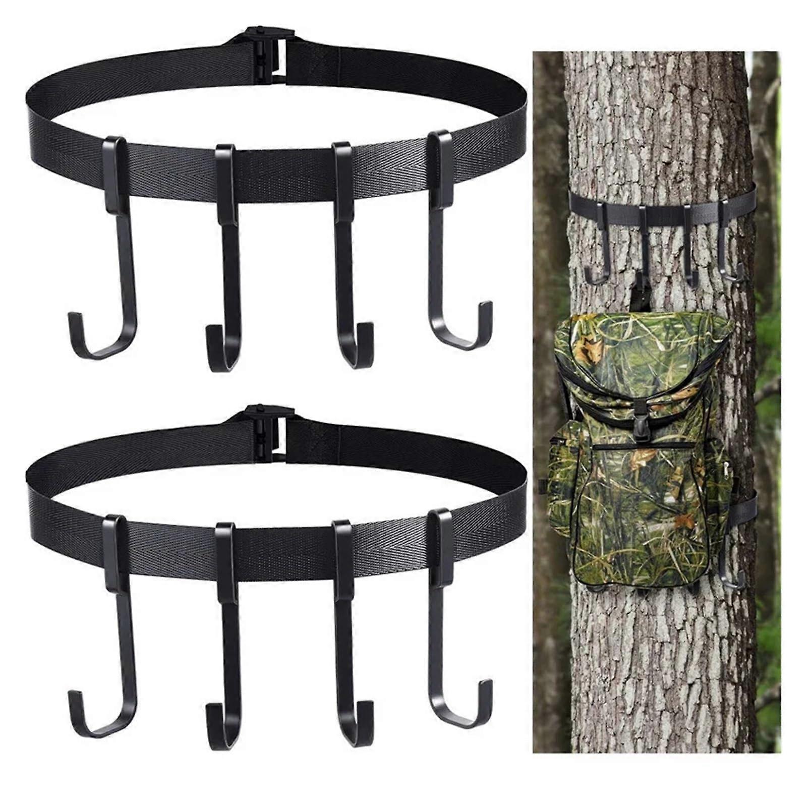 2 Pack Hunting Tree Hook Hangers with MultiHook Brackets for Bow, Binoculars & Gear Bags