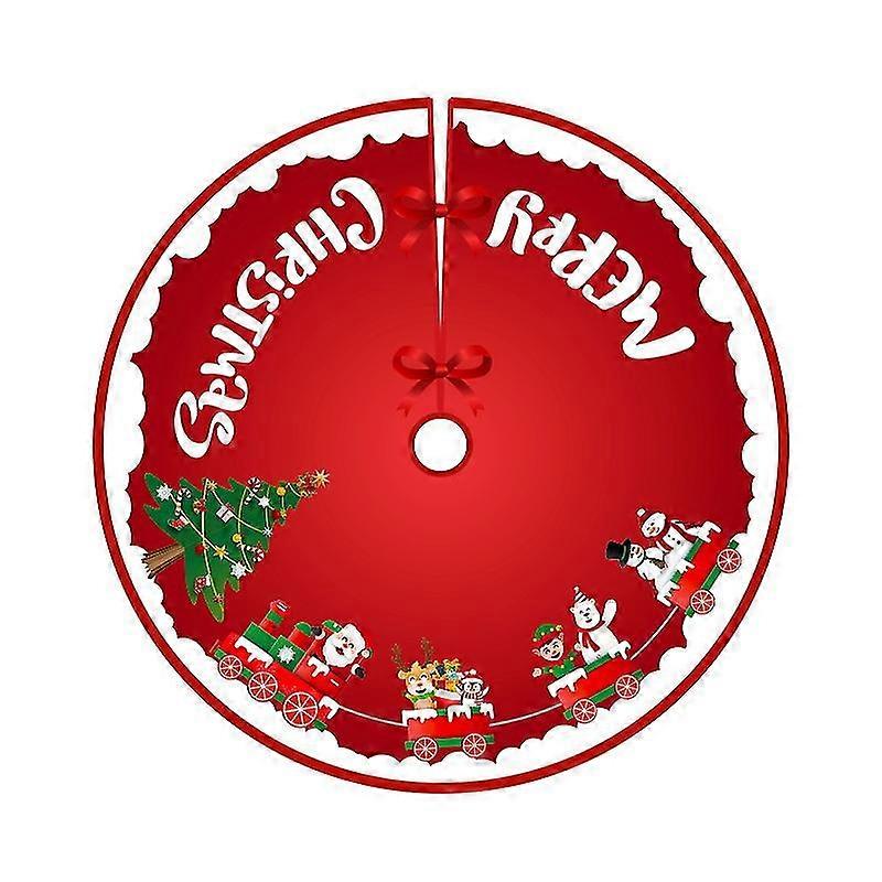 Christmas tree apron for easy installation with reinforced stitching and elastic hem