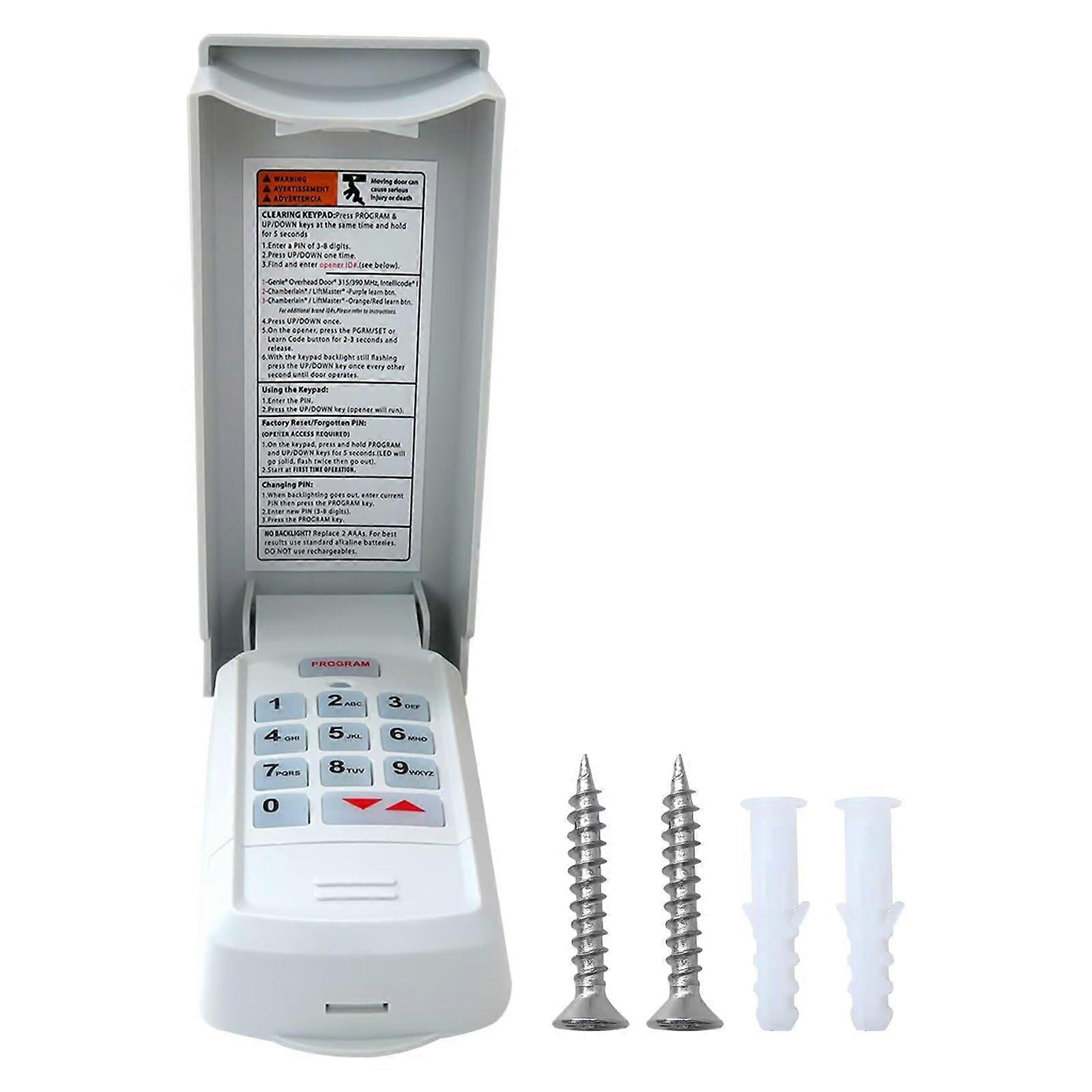 Garage Door Opener Wireless Keyless Keypad Compatible with Intellicode I 390MHz Legacy Phantom Models