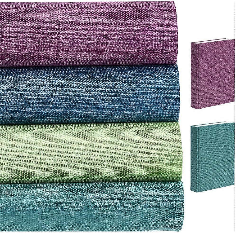 8Pcs 4 Colors 13.7x11.8In Book Cloth Line Fabric Surface Paper Backed Bookcover Notebook Wraps Books Covers for A5-A8 Books Binding Fabric Scrapbook D