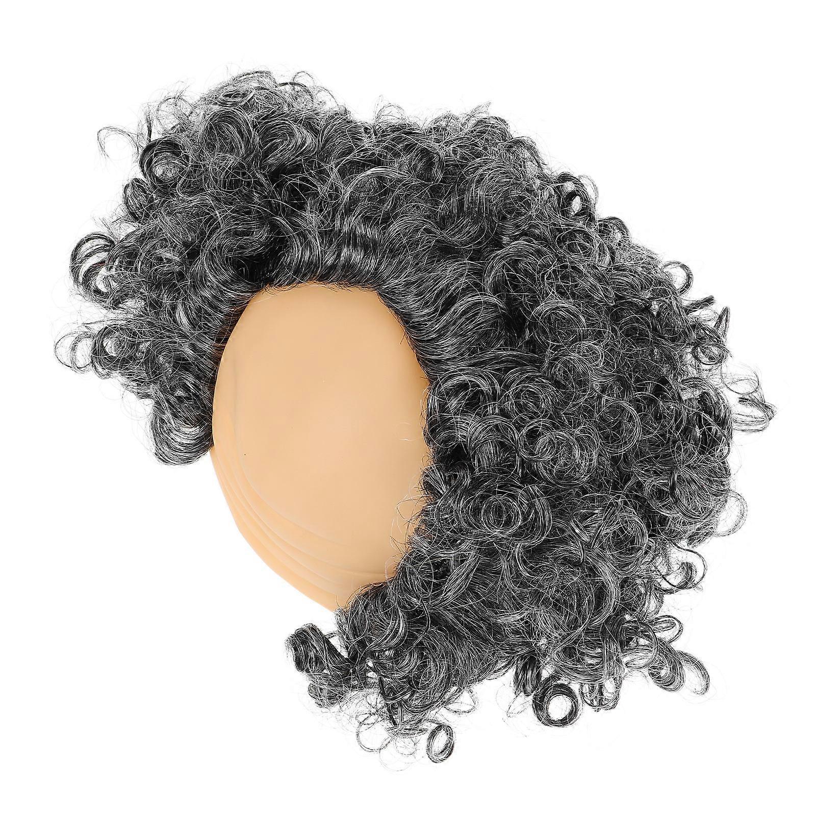 Cosplay Grey Balding Wig for Men Including Bald Cap