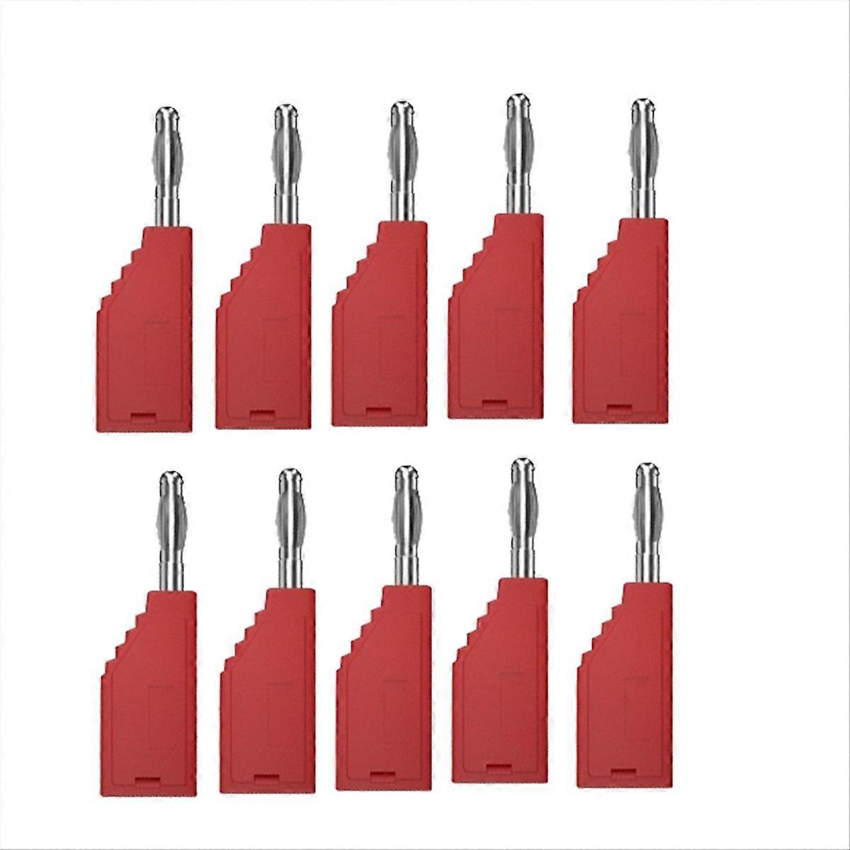10pcs/Set Connector Plug J.10054 4mm Stackable Plug Banana Plug Red