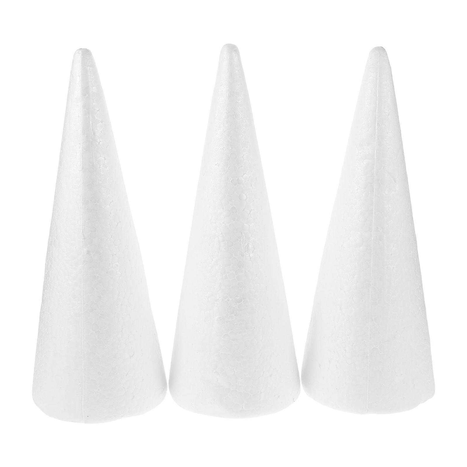 3Pcs Foam Cones Foam Tree Cones DIY Crafts Material Polystyrene Art Supplies