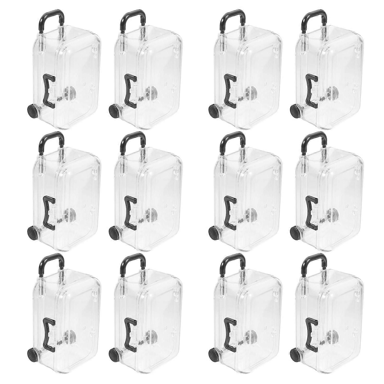 Mini Plastic Candy Box for Storage Use 12 Pieces Black