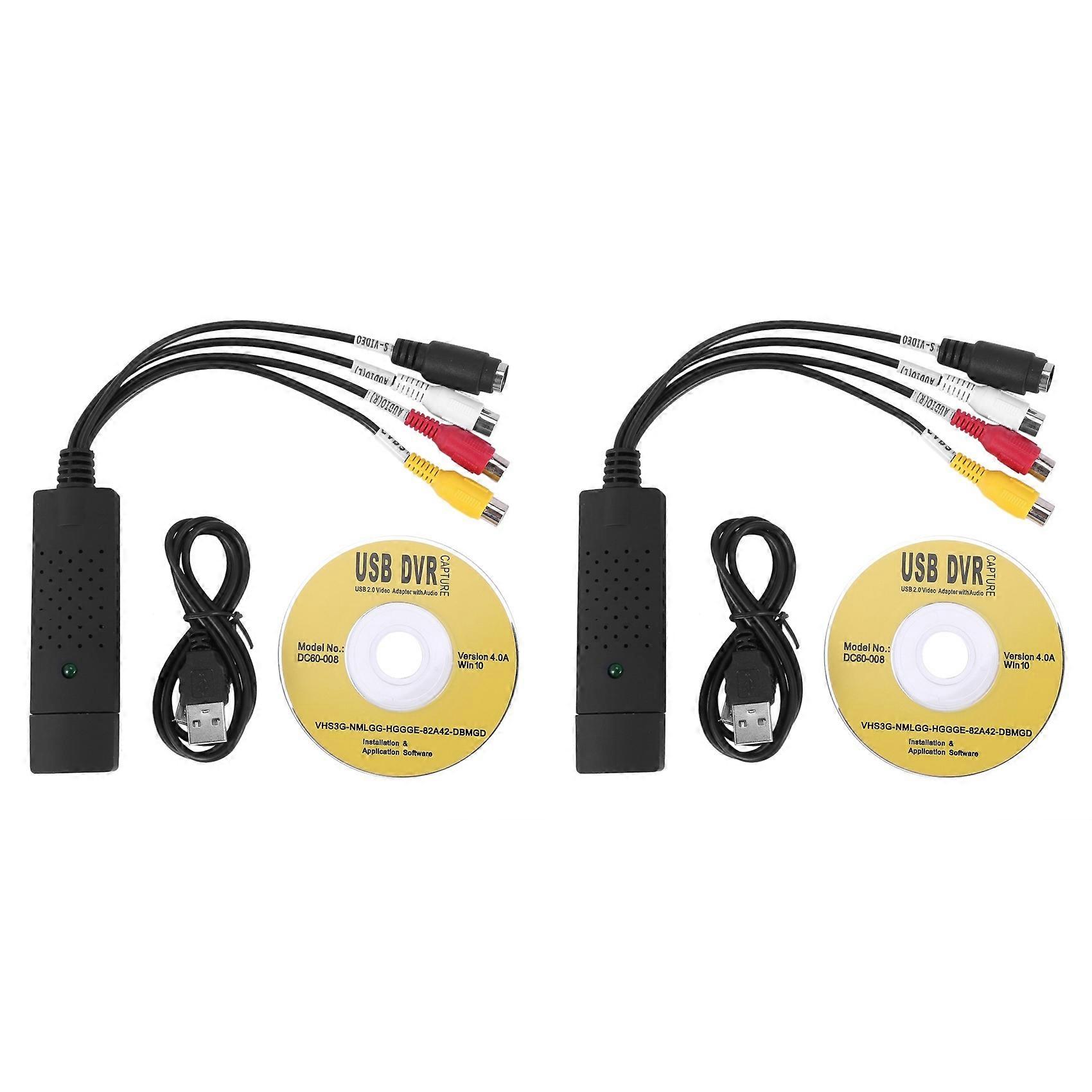 2X Video Audio VHS VCR USB Video Capture Card to DVD Converter Capture Card Adapter