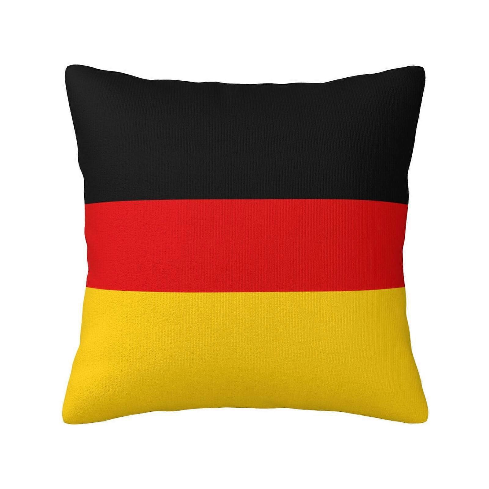 German Flag Pillowcase 18x18 Inch Soft Plush DoubleSided Print with Invisible Zipper for Home Decor