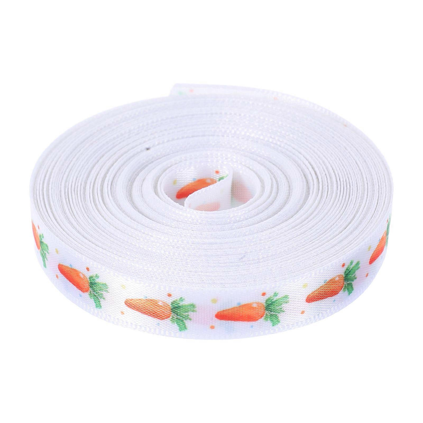 Cute Carrot Ribbons For Easter 4 Rolls Polyester Grosgrain Decorative Wrapping Suitable For DIY Craft Enthusiasts