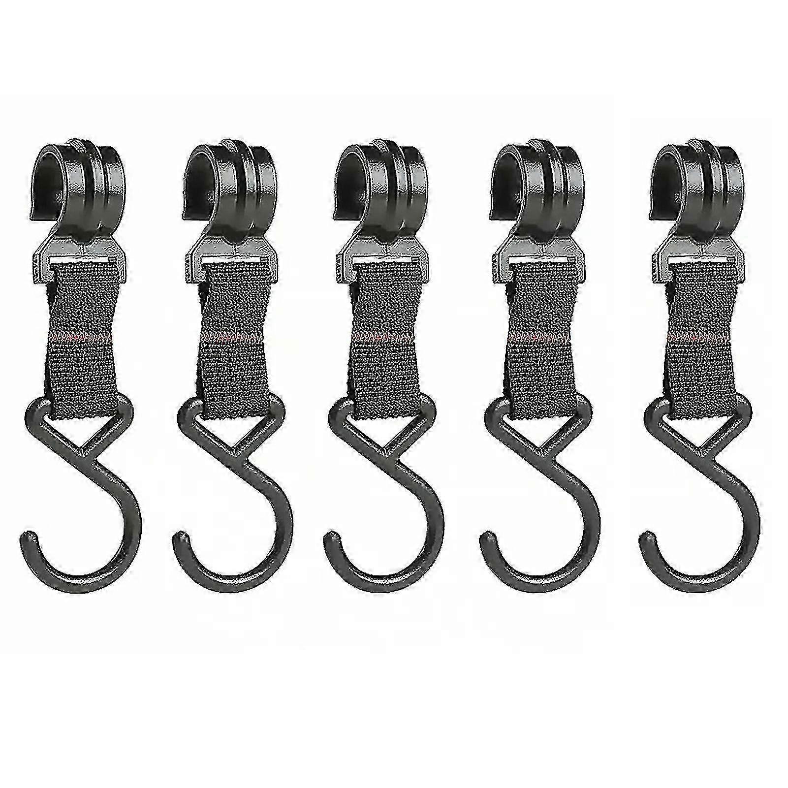 5-pc heavy-duty nylon S-hooks, outdoor camping storage