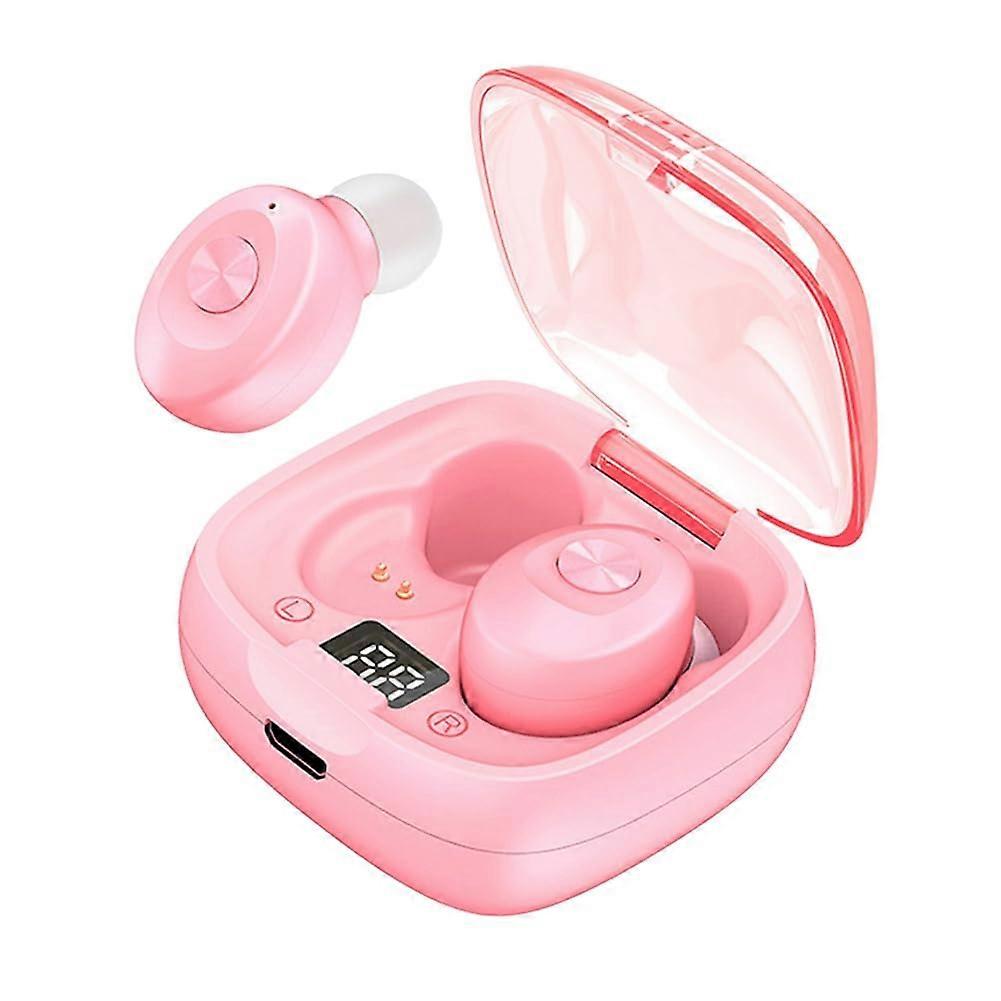 Wireless Headphones Bluetooth 5.0 Touch Control Sports Earbuds with LED Display for Smartphones in Pink Ref:9290