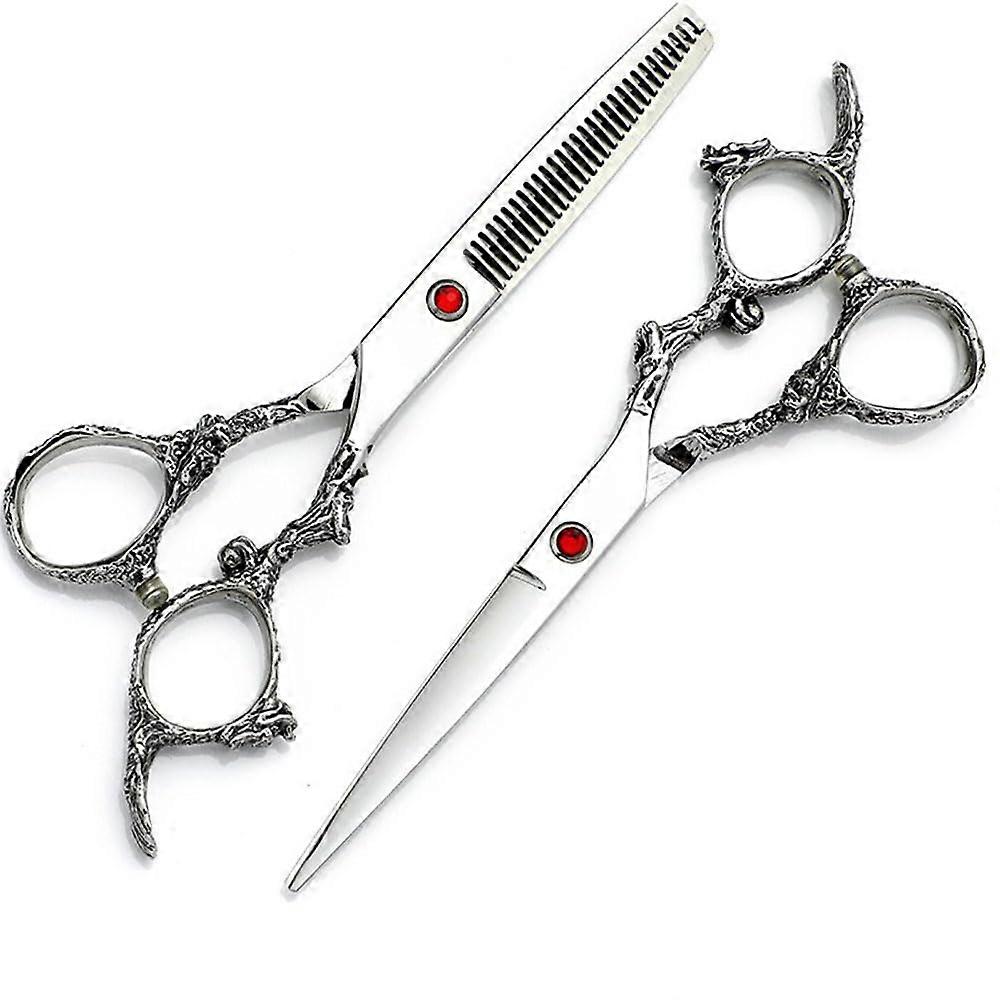 Professional Hairdressing Scissors Set 6Inch Cutting and Thinning Barber Tools for Salon and Home
