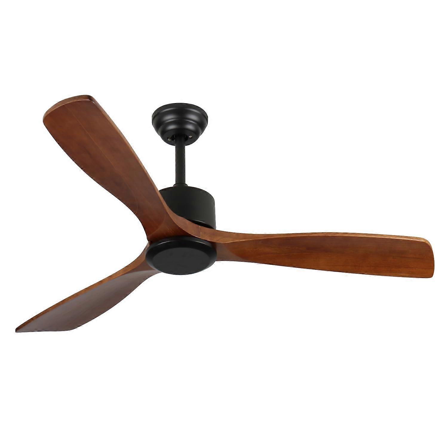 52 Inch Wood Ceiling Fan with DC Motor, 6 Speed Remote, Quiet Reversible Airflow for Bedroom