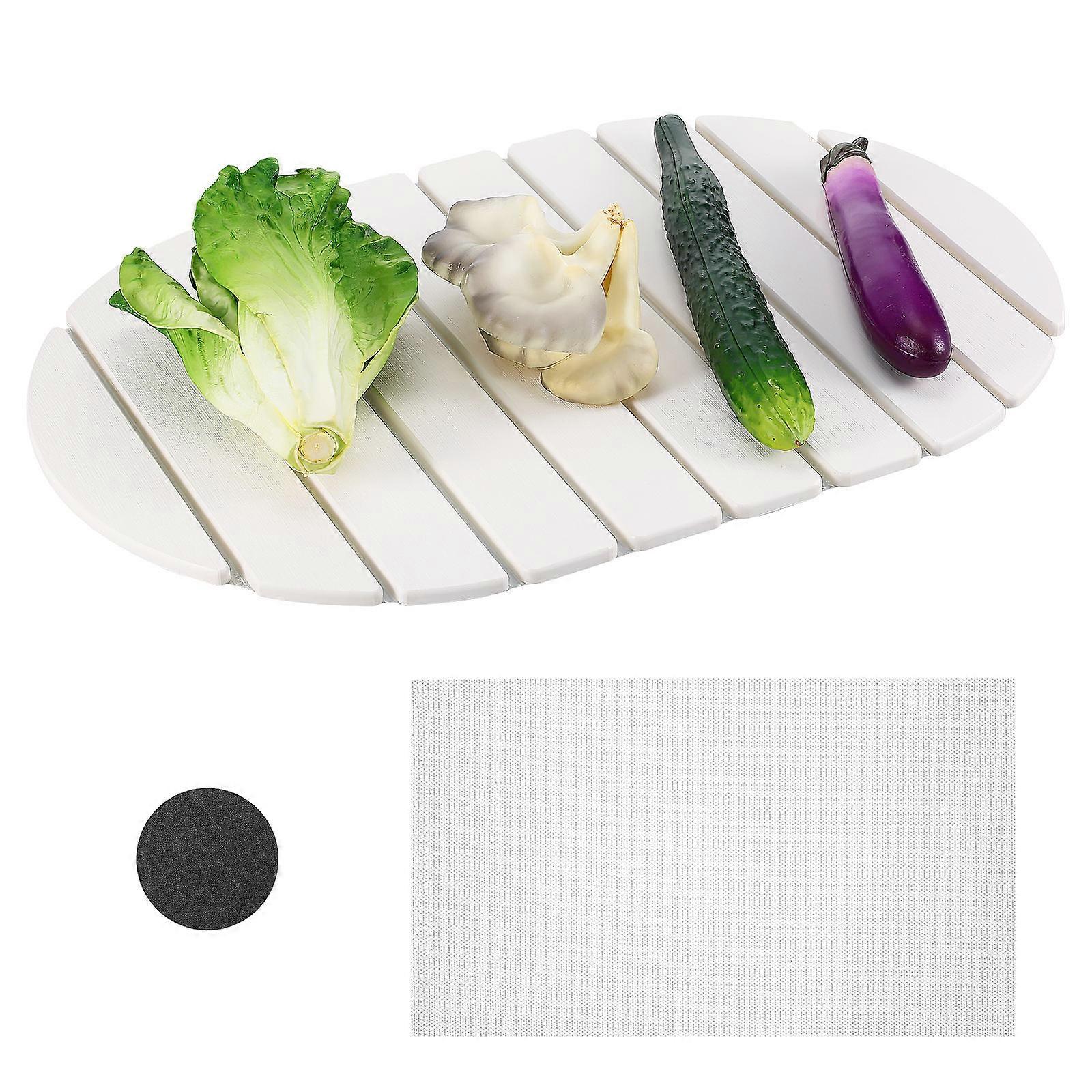 Quick Absorbent Diatomite Dish Drying Mat for Kitchen Foldable White Pad