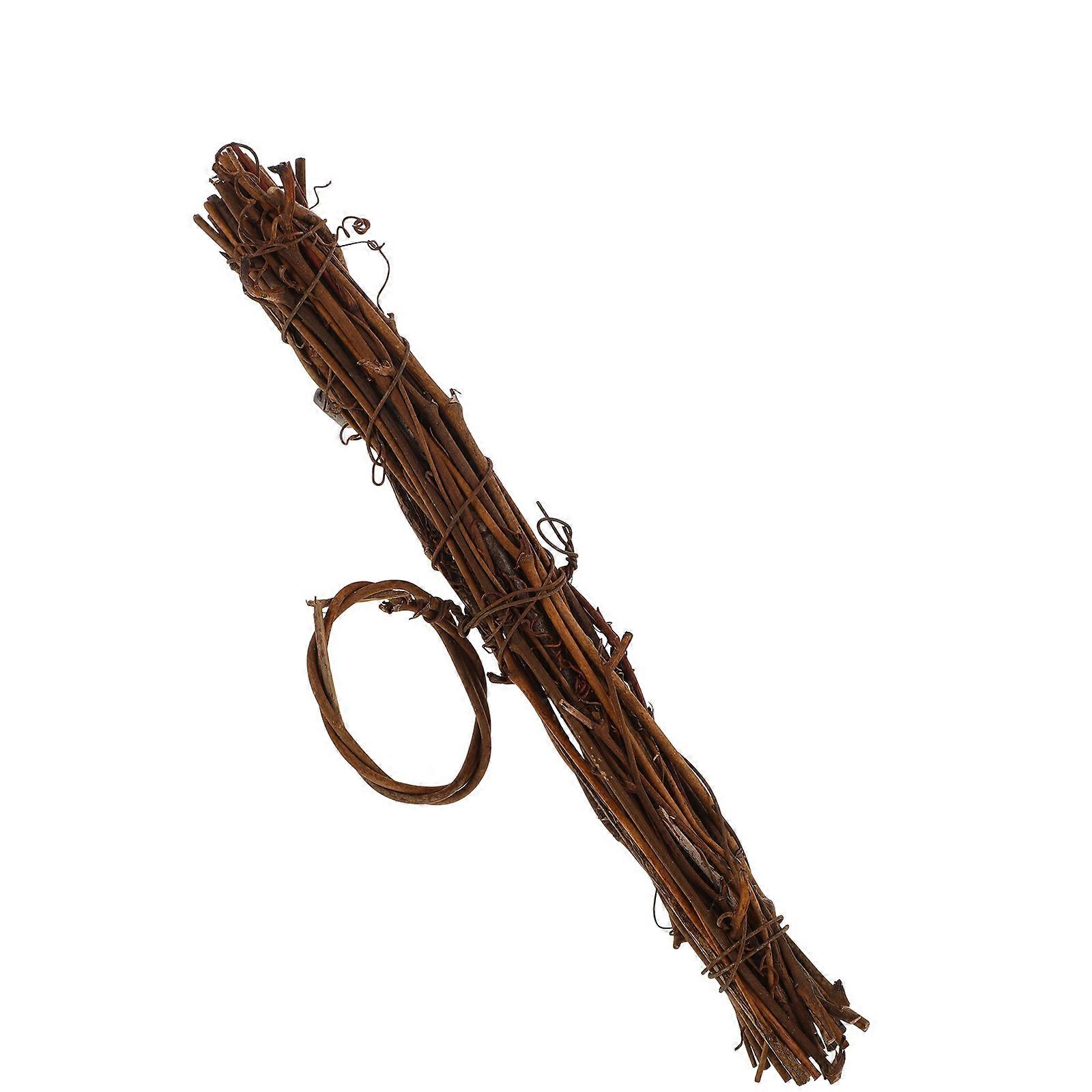 Hanger Shaped Wreath Frame for Decor Light Brown Rattan Material