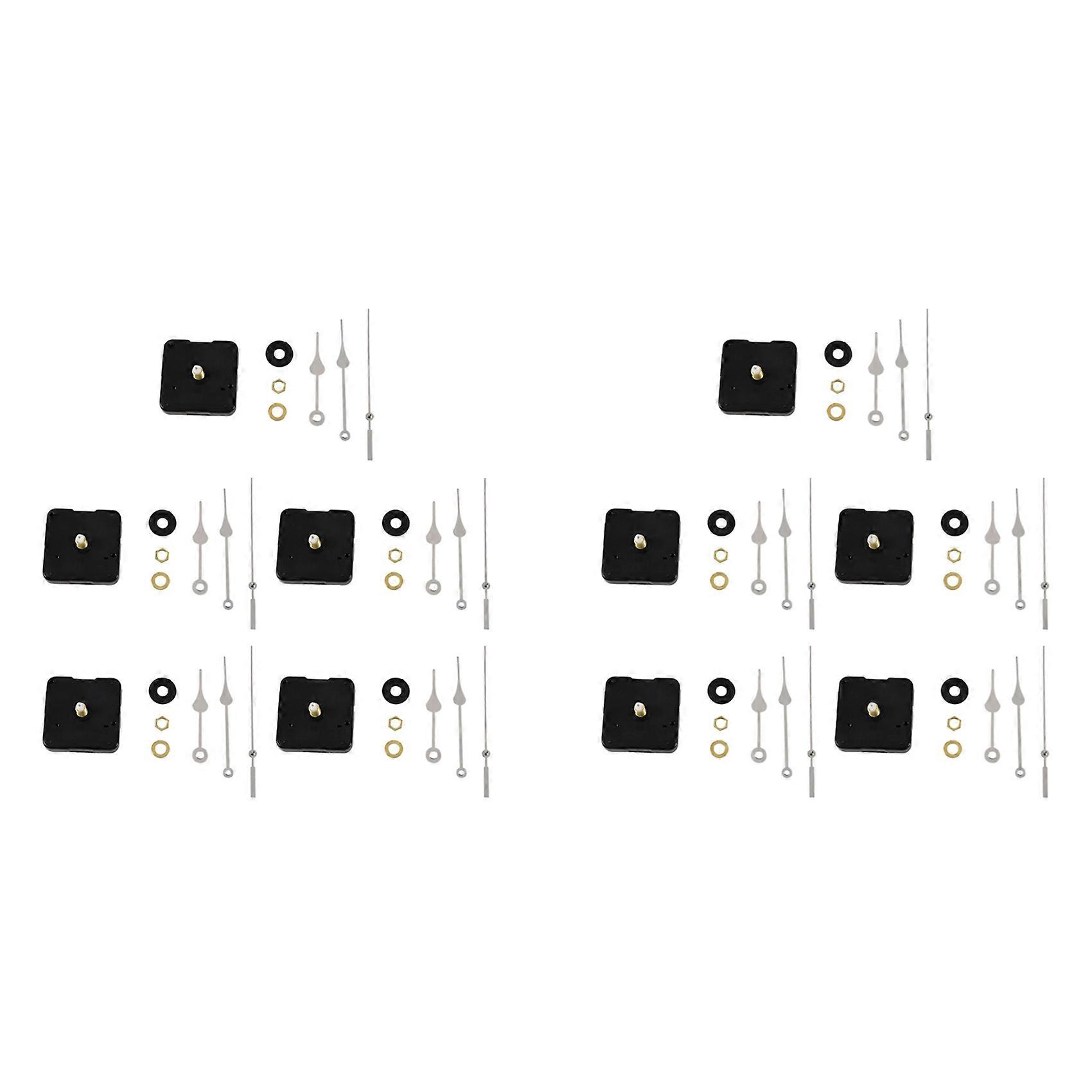 10X Clock Movement Mechanism with Silver Hour Minute Second Hand DIY Tools Kit