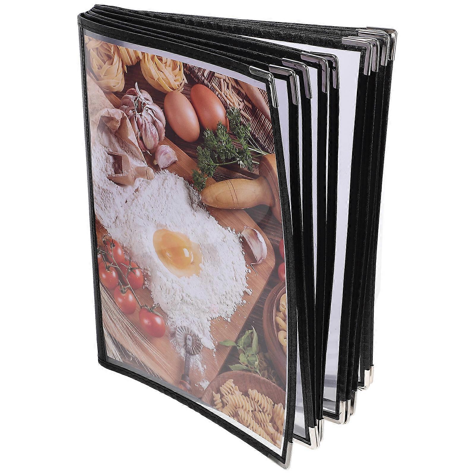 Menu Book Restaurant Menu Display Pad for Storage Use 5Pcs Black