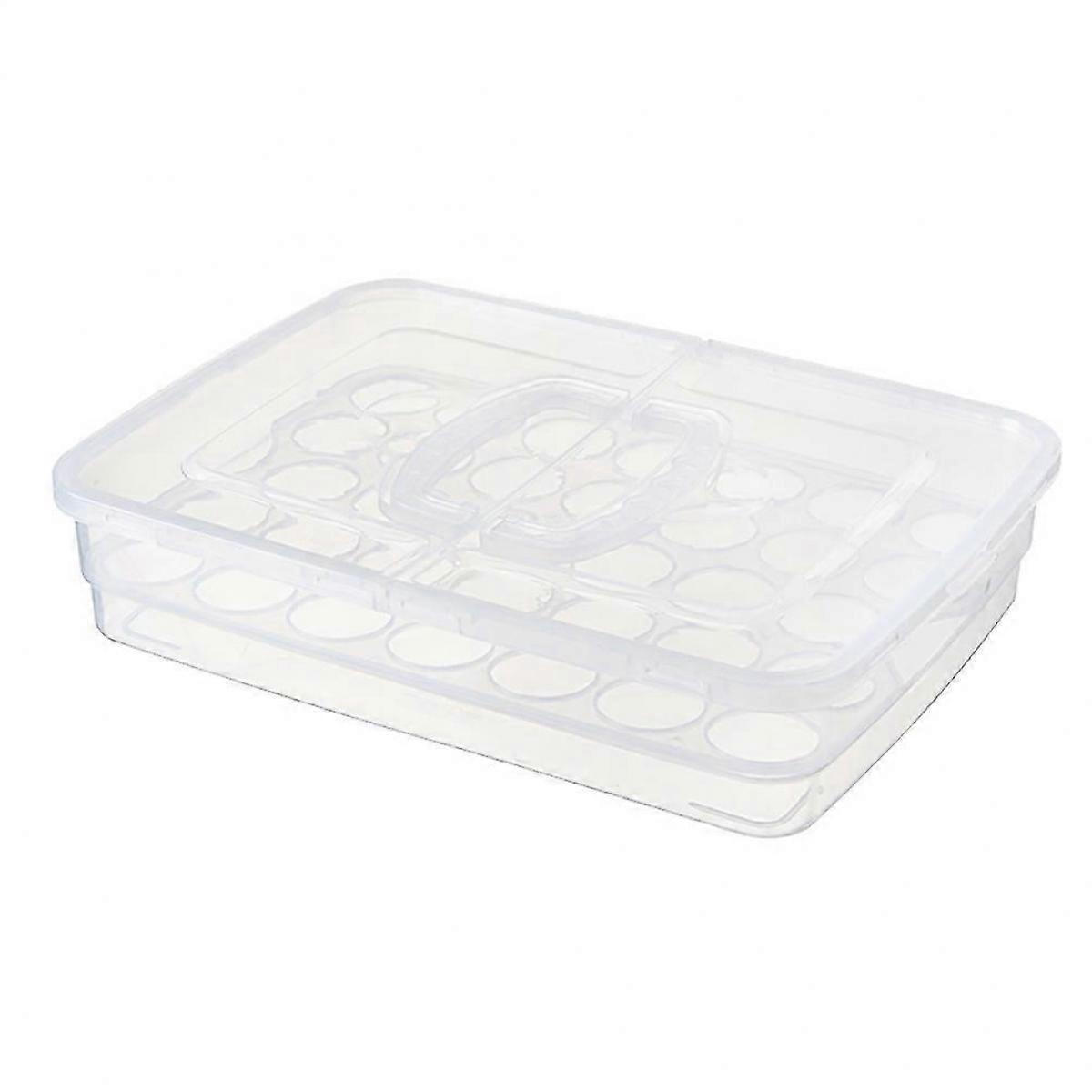 Detachable Grid Layer Egg Storage Box For Kitchen Use White 36.5X26.5X7CM Sealing 1Pc