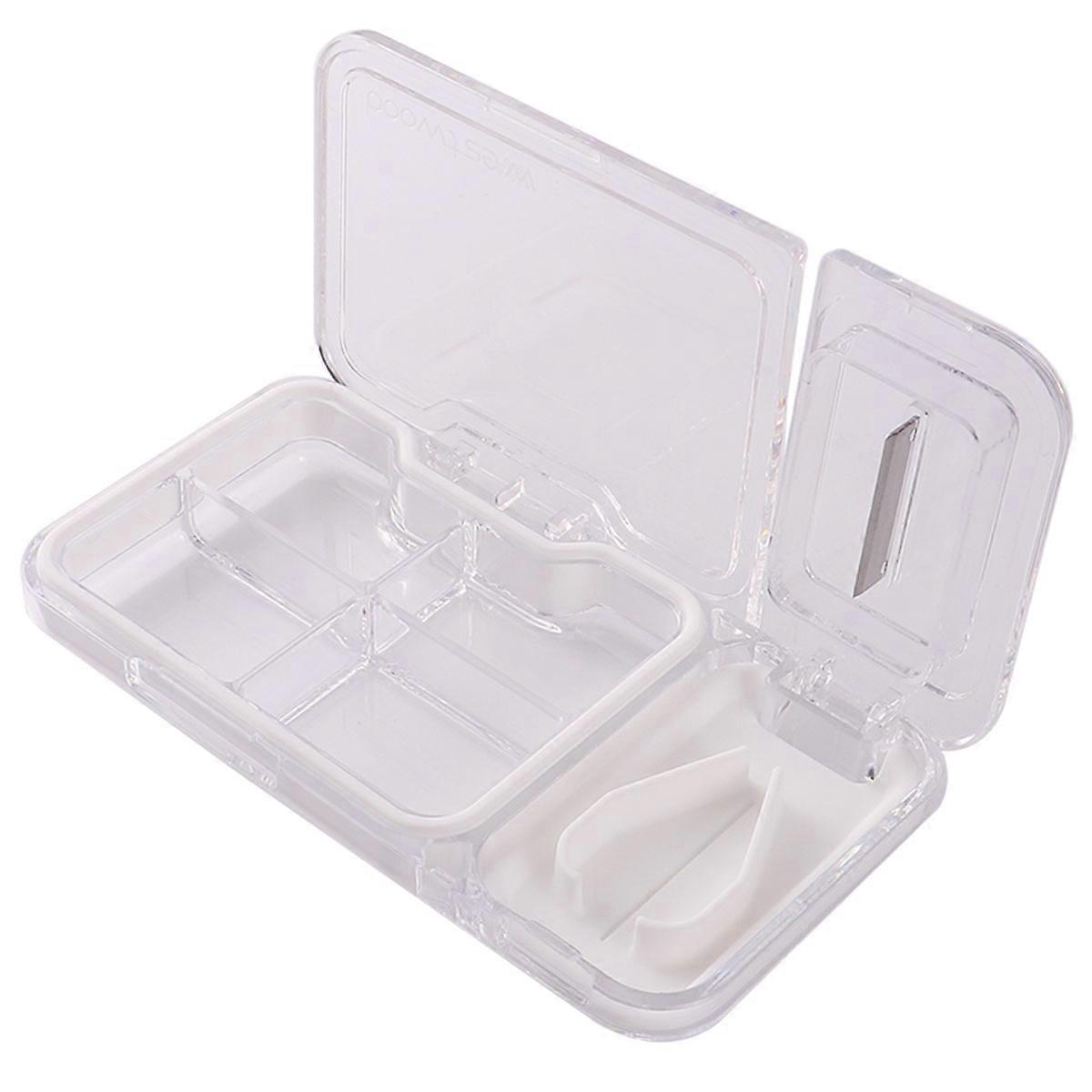 Small Pill Container Cutter Creative Splitter Organizer For Elderly Travel Sealed 1Pack