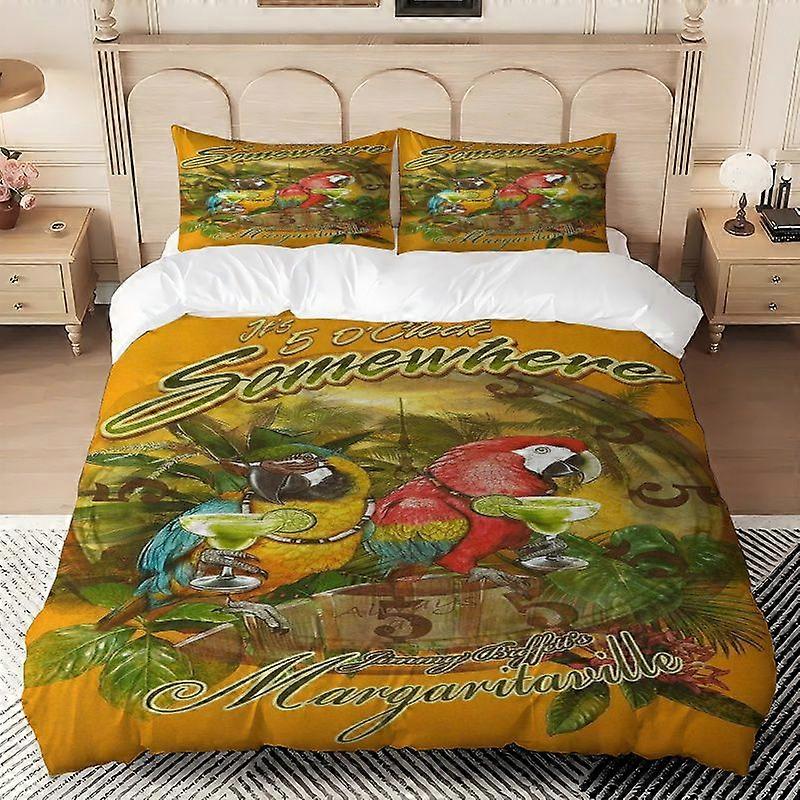 3pcs Margaritaville Parrot Fun Print Bedding Set