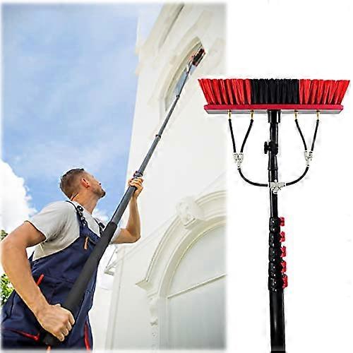 Telescopic Window Cleaning Pole with 360° Rotating Solar Panel Brush, Adjustable 3.610.8M Reach