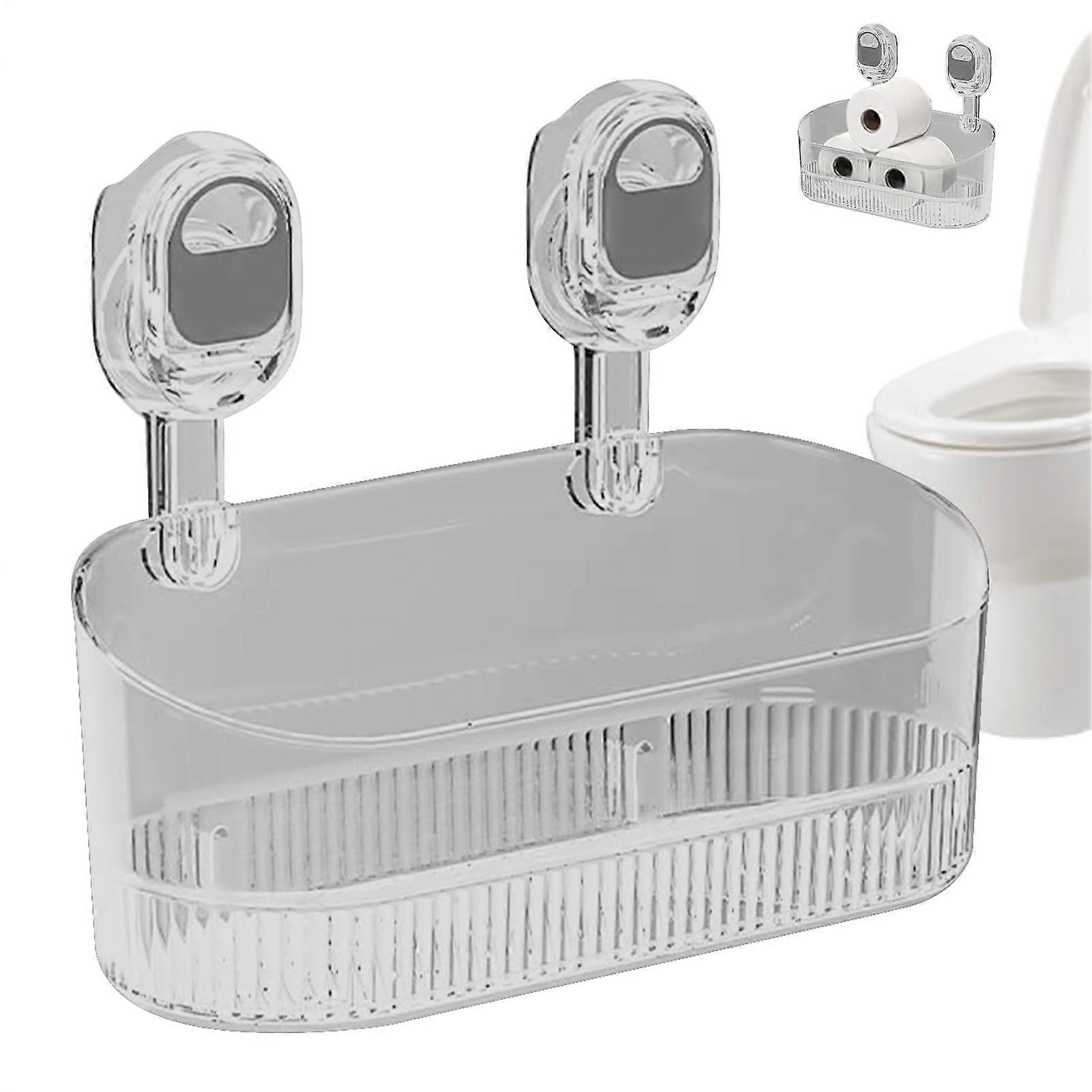 Shower Caddy Suction Cup Shelf Rustproof Waterproof No Drilling Bathroom Storage Rack Removable