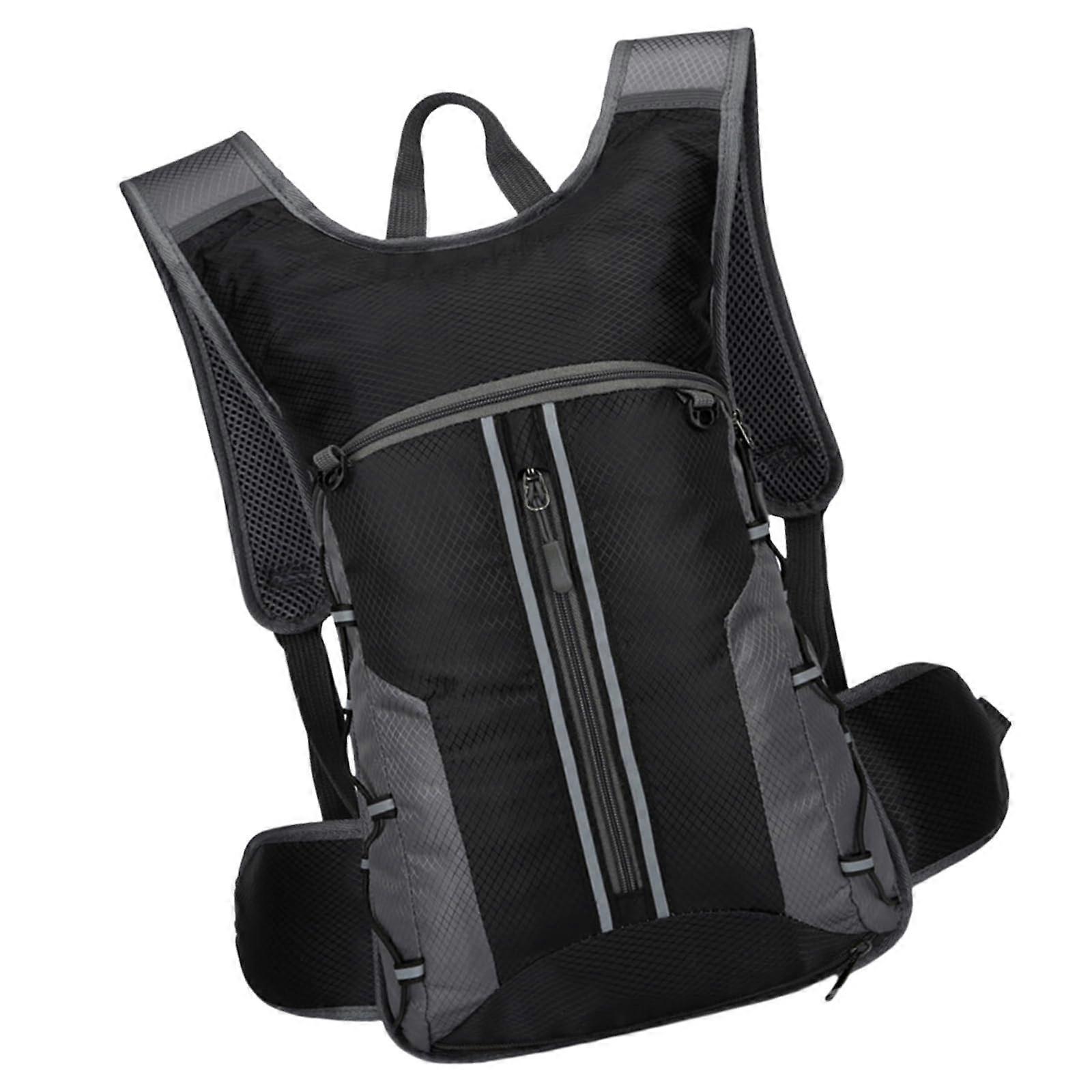 Hydration Backpack with Water Bladder Waterproof Large Capacity Cycling Pack with Night Visibility Grey