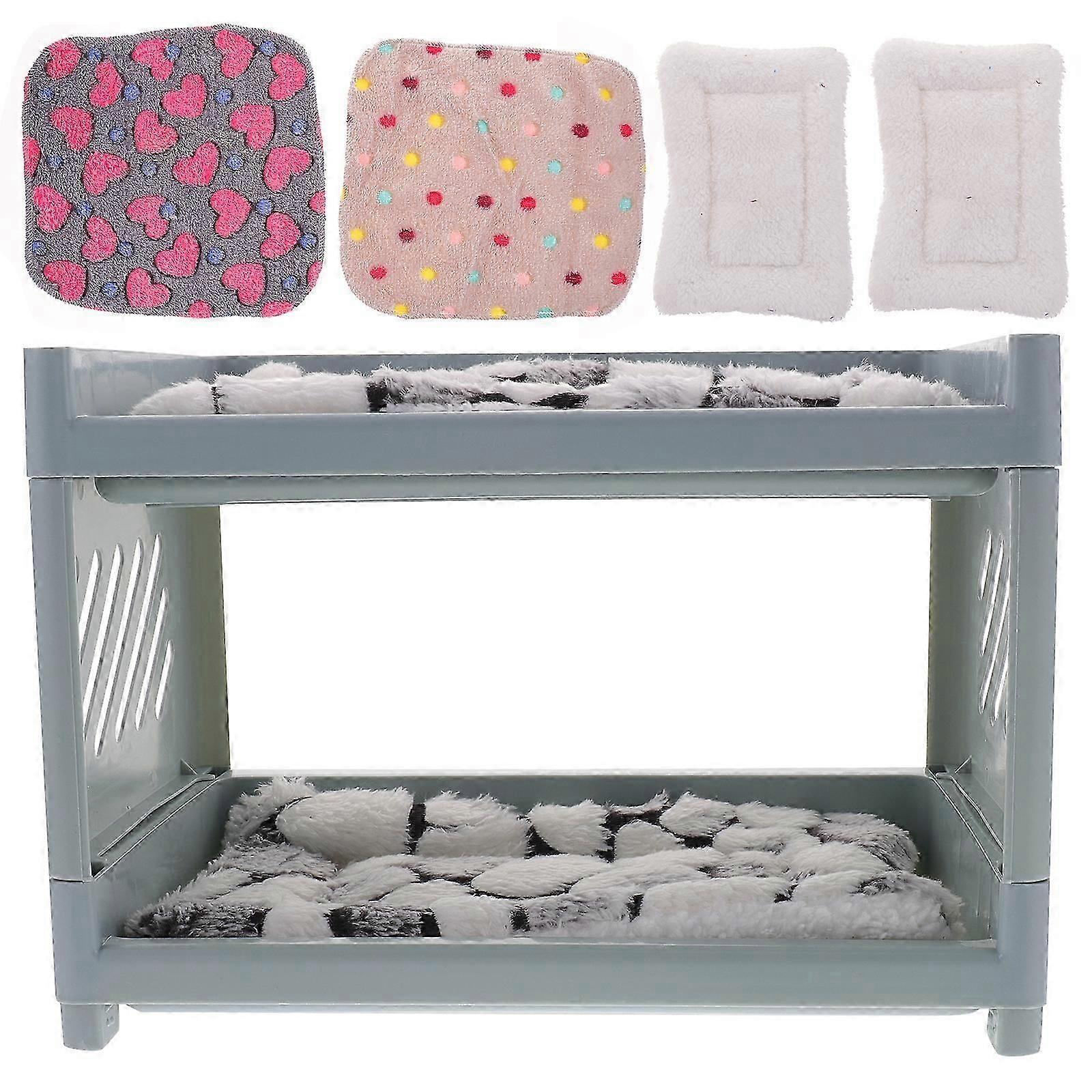 1 Set of Comfortable Multi function Hamster Double Layers Bed Cage Nest Supply