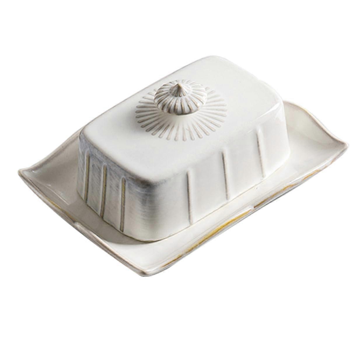 Ceramic Butter Dish with Lid Microwave Safe Easy to Clean for Kitchen and Dining Table