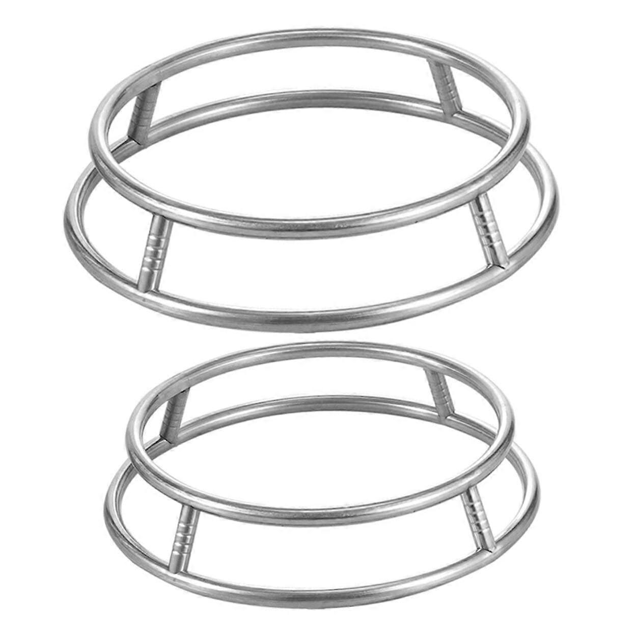 2pcs Stainless Steel Wok Ring Stand for Gas Stove, Thickened DoubleLayer Round Bottom Support
