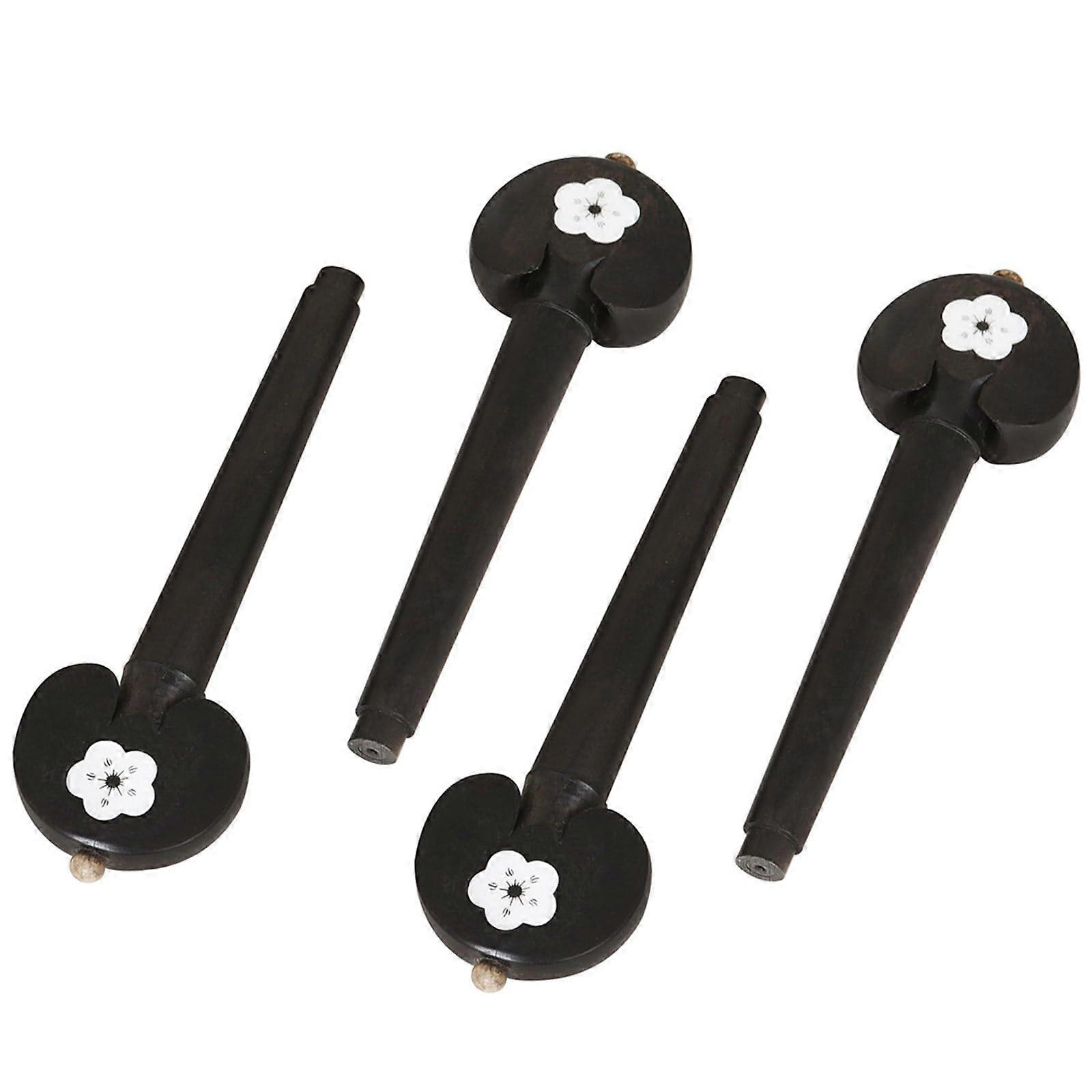 4Pcs Ebony Cello Tuning Pegs for 4/4 Cello, Precise Tuning Control and Durable Construction