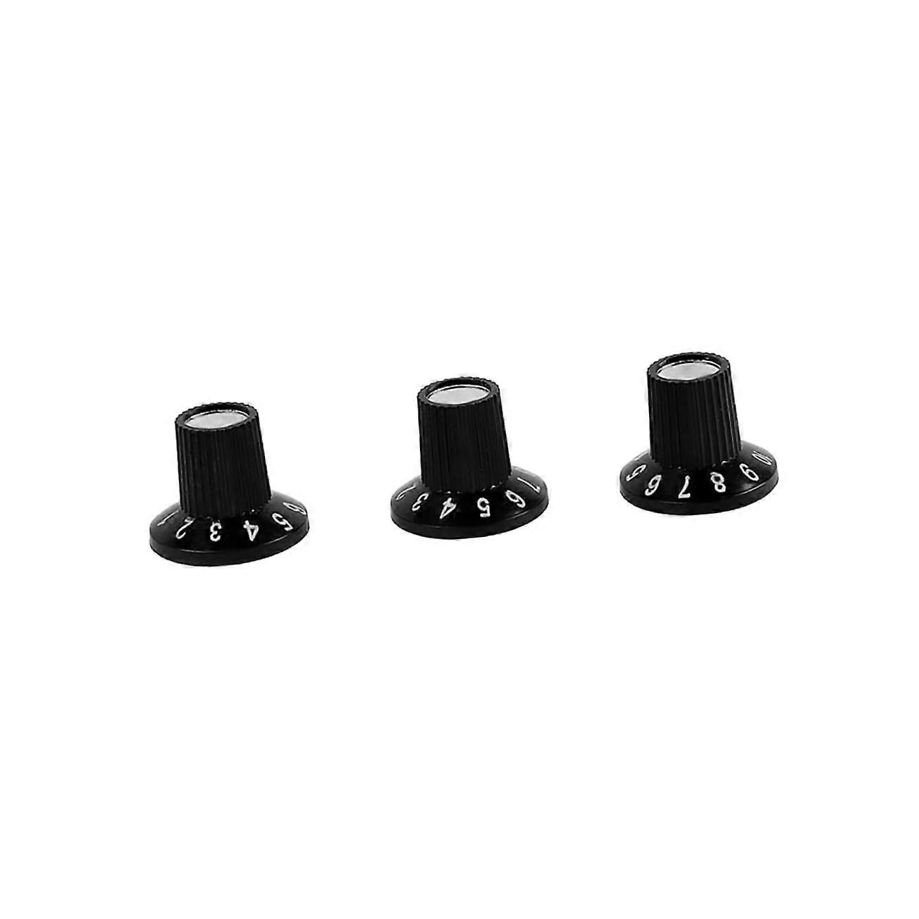 Guitar Control Knobs Set of 3  Durable Plastic Easy Grip Replacement for Electric Guitars and Pedals