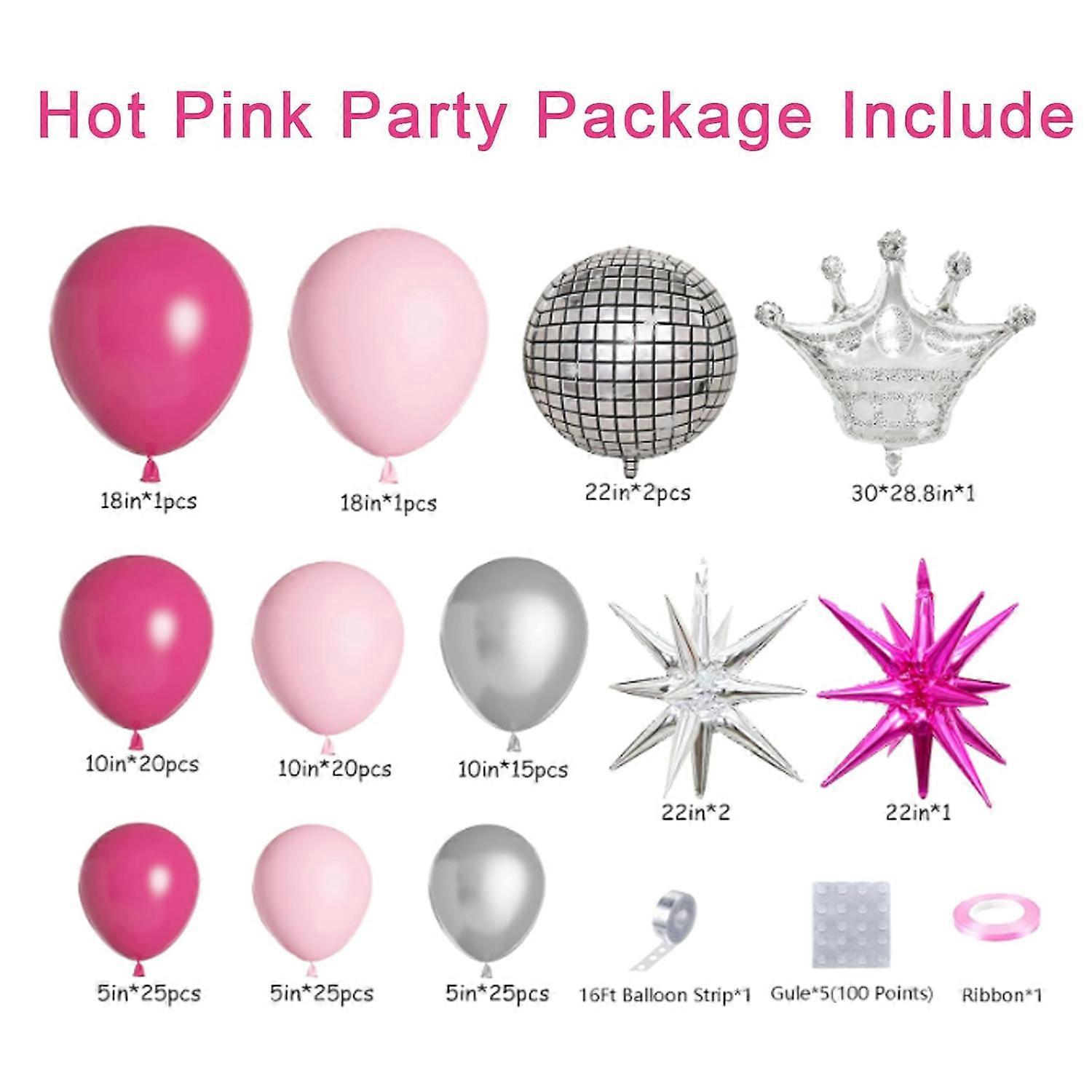 Exploding star balloon wreath, rose red balloon chain set, birthday decoration, graduation wedding