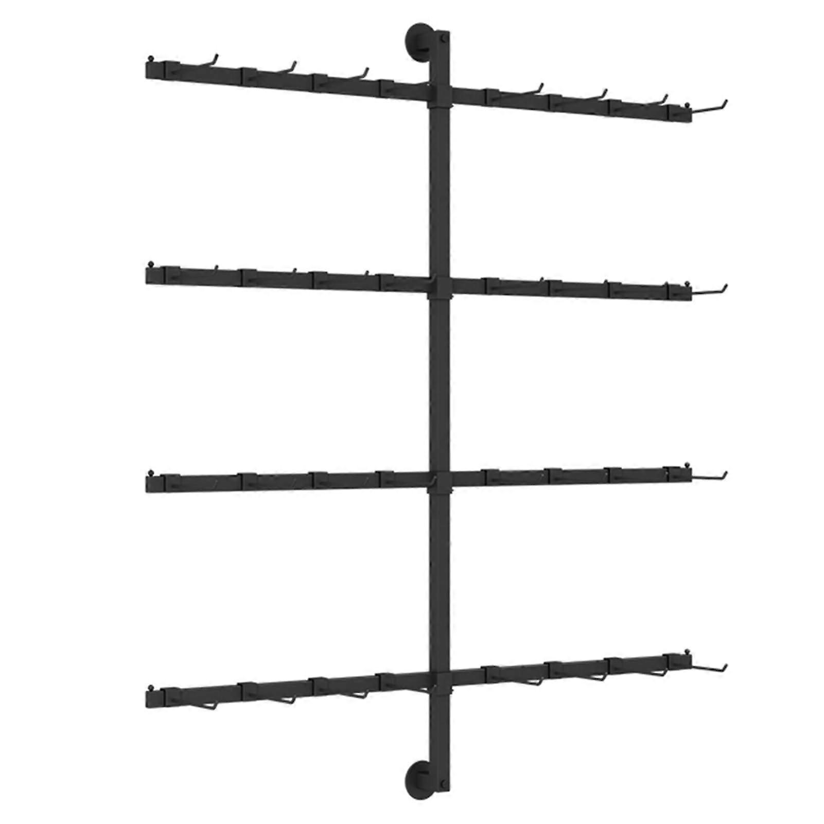 Wall Mounted Display Rack with Adjustable Height, MultiLayer Storage, Black Iron 80x100CM
