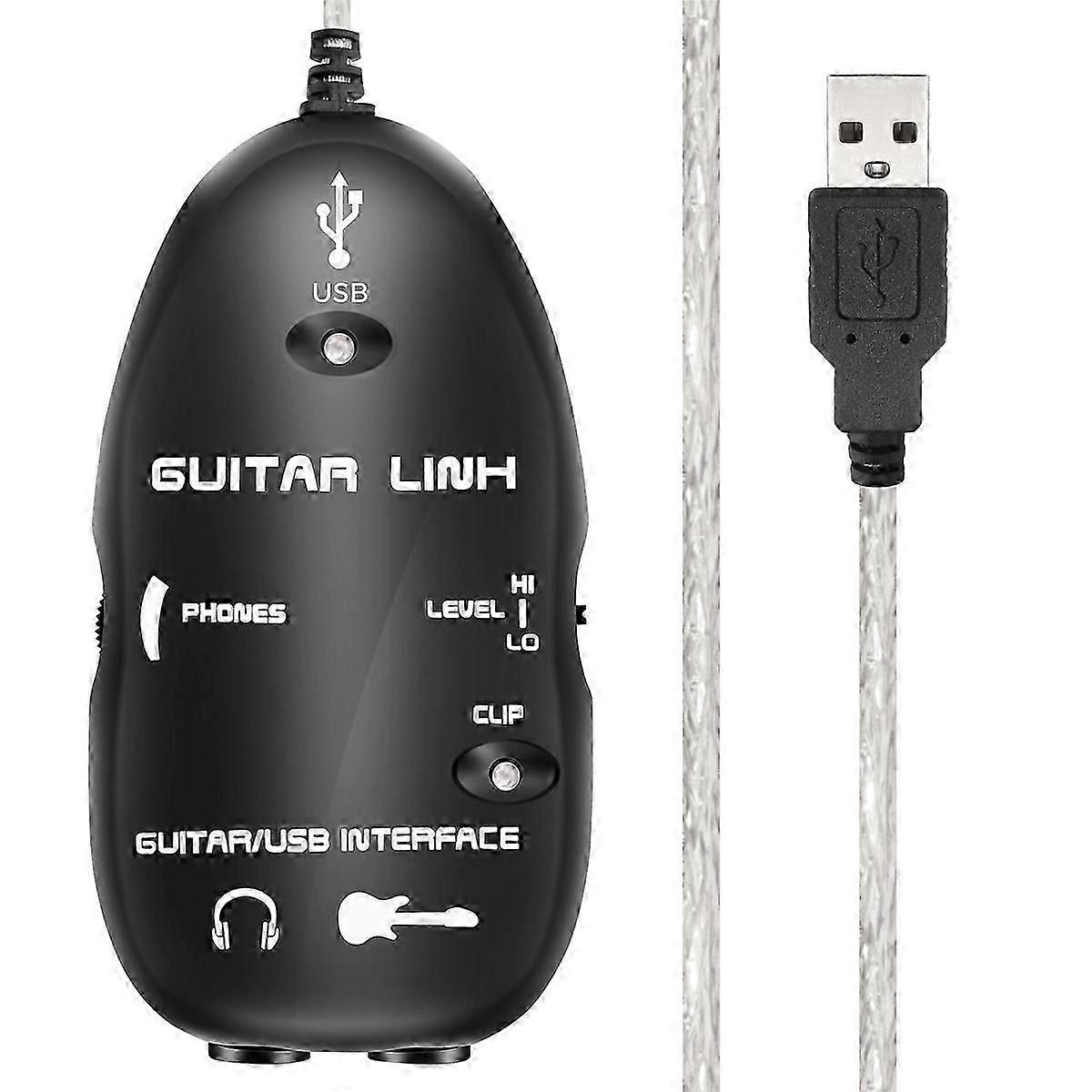 Guitar to USB Interface Link Cable Adapter MAC/PC Recording CD Studio Laptop