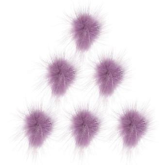 Flauschige Pompon-Magnet-Nageldekorationen, 6 Stück, Rosa