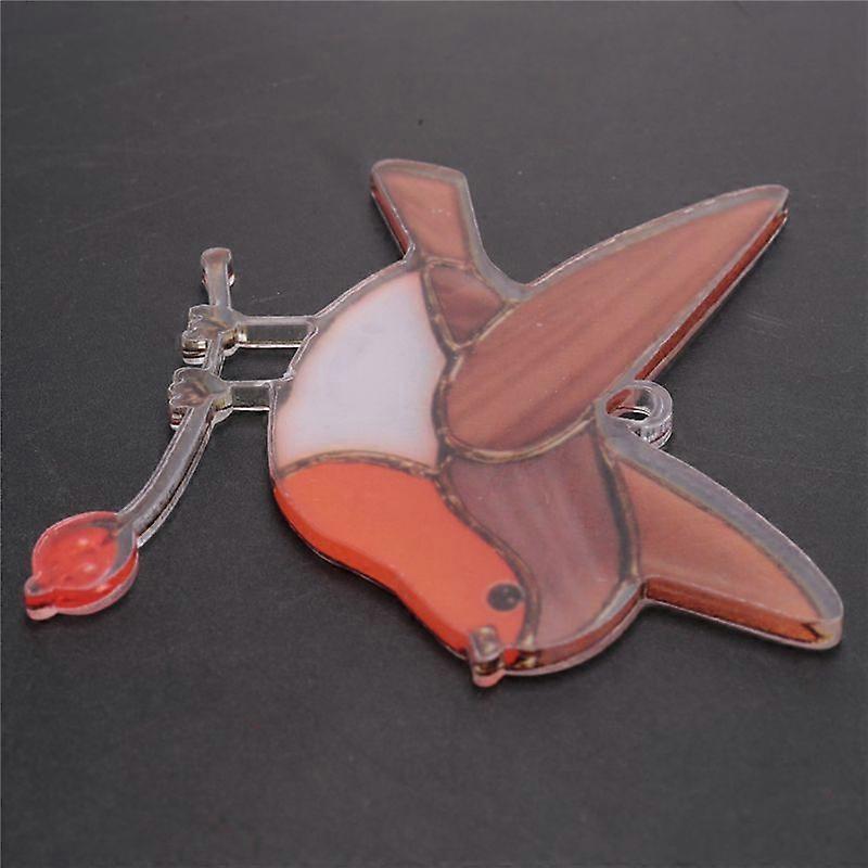 Hanging Birds on Wire High Stained Decor - Flaying Robin