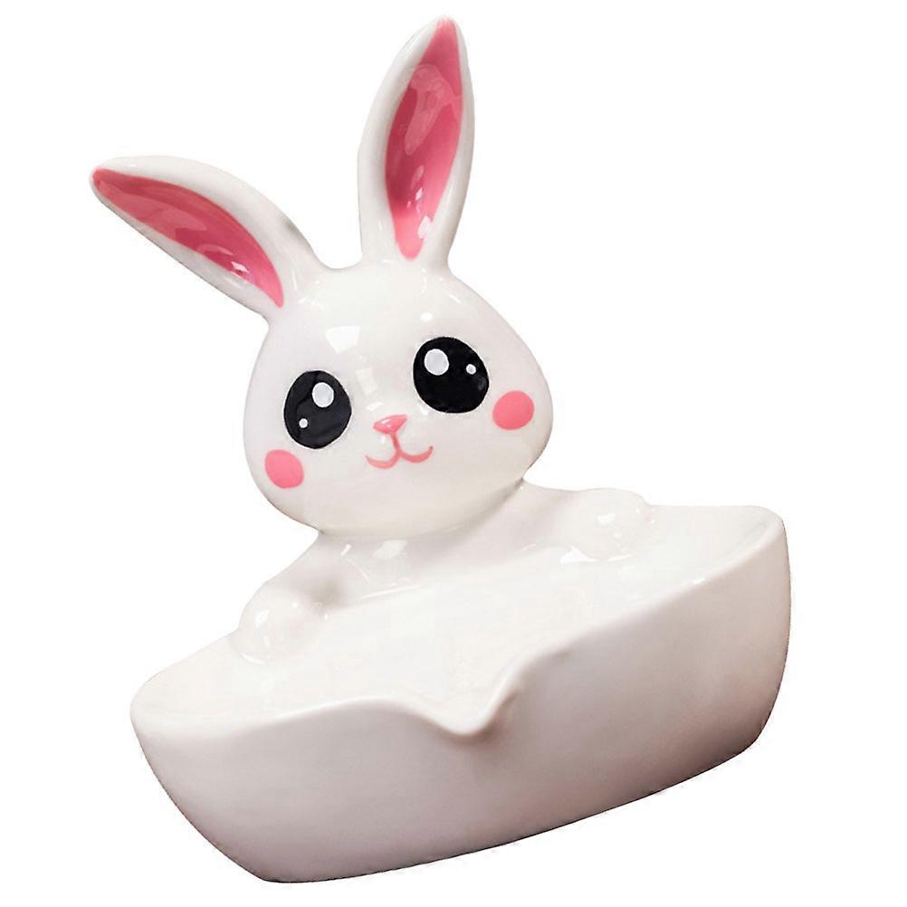 White Ceramic Soap Dish for Kitchen Use 4Pcs Household Soap Storage Box