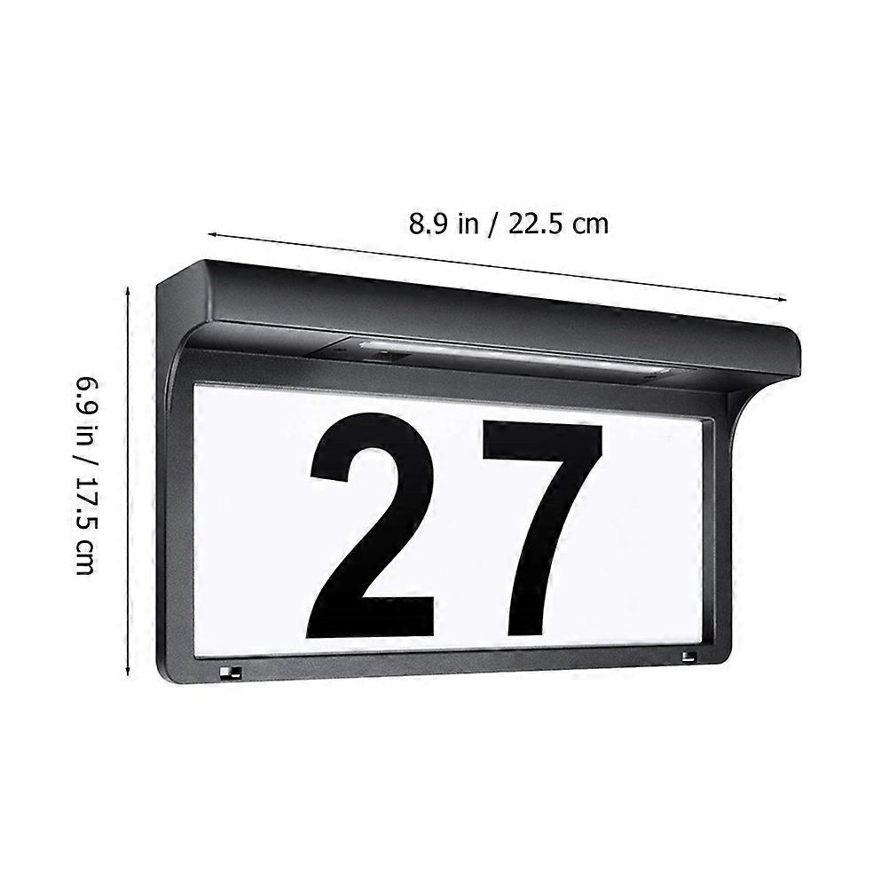 Doorplate Light Solar Powered Address Numbers Lamp for Outside 1Set