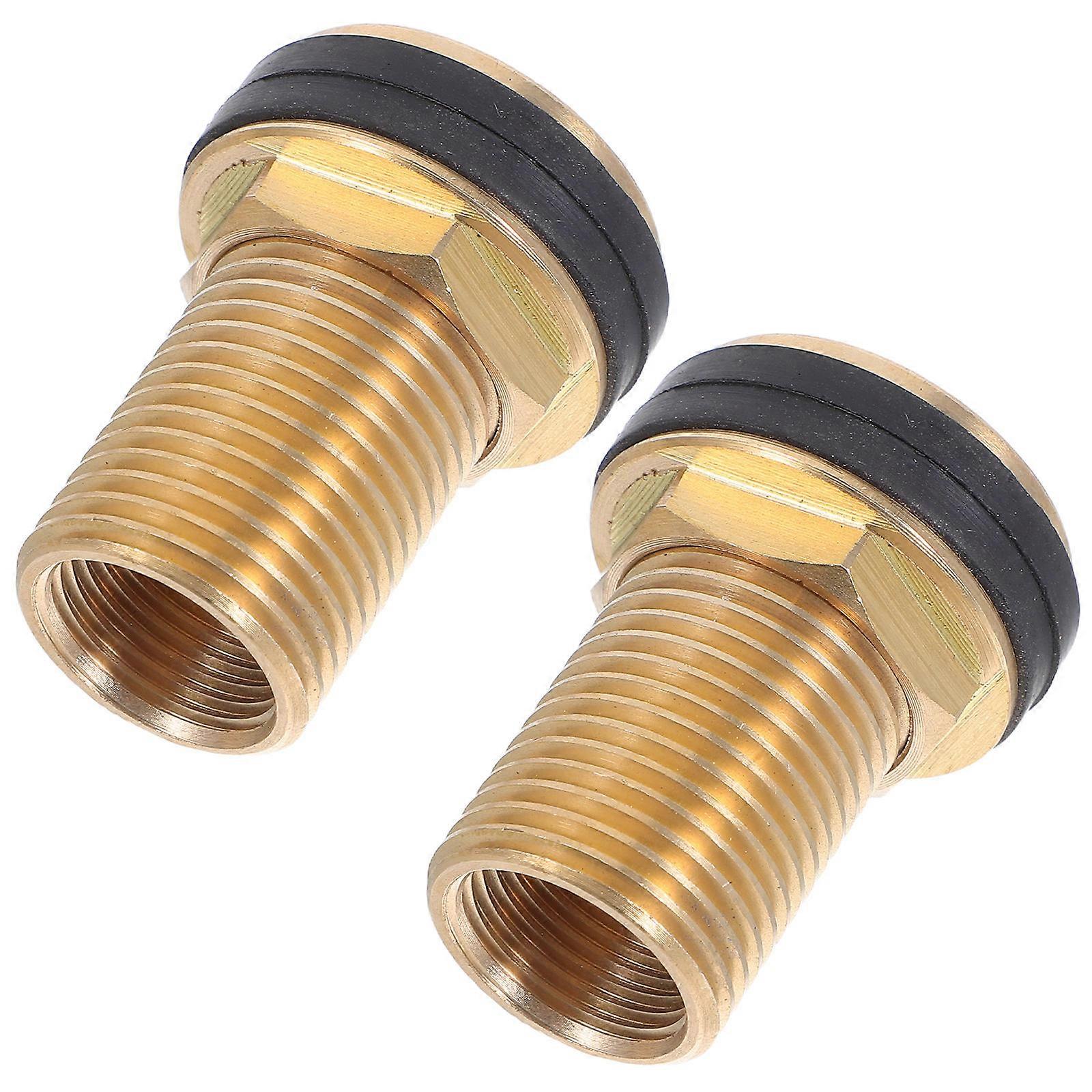 Threaded Brass Fitting for Water 2Pcs with Sealing Rings